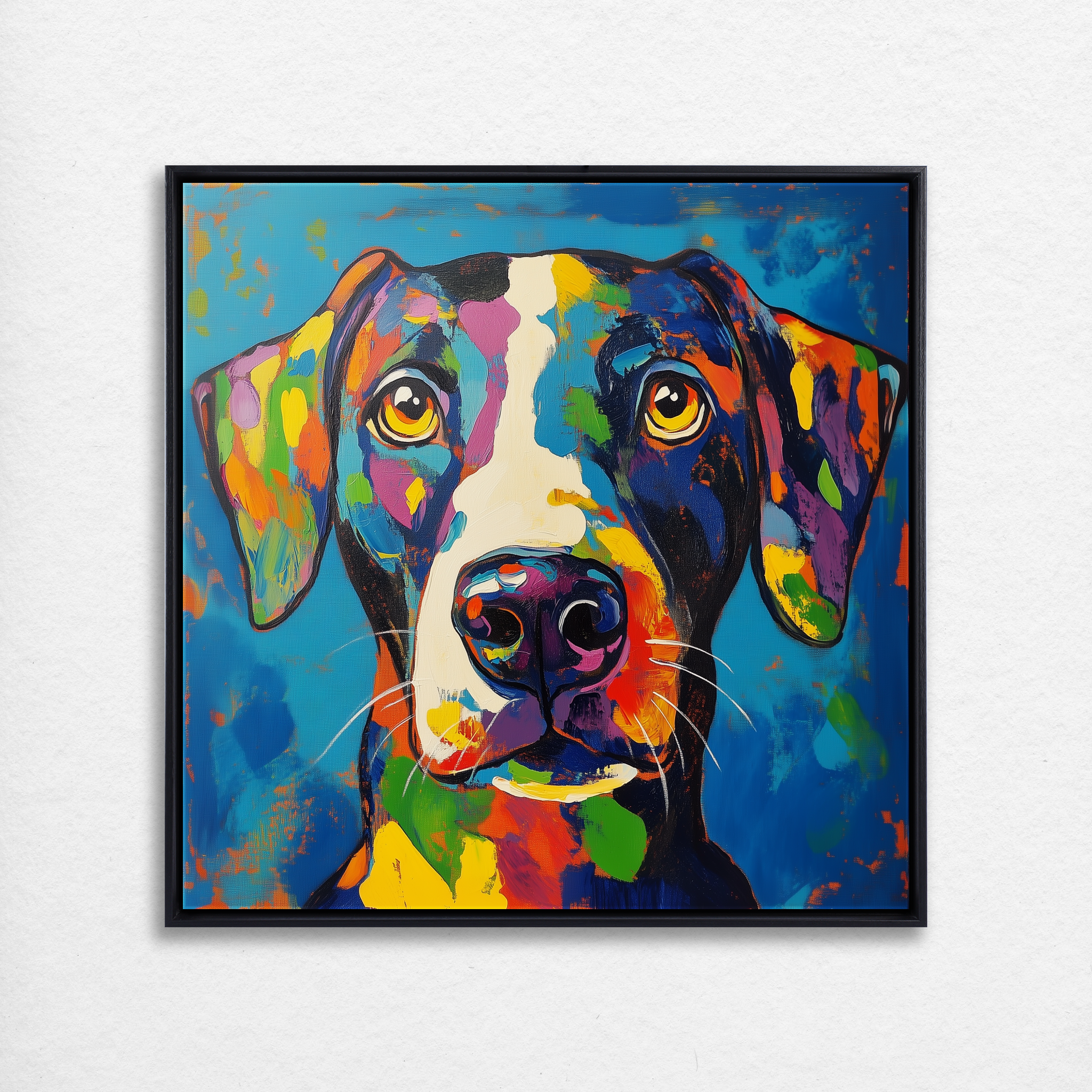D0112-kaleidoscope-hound-hand-painted-wall-art_22_1x1-square-frame-black.psd