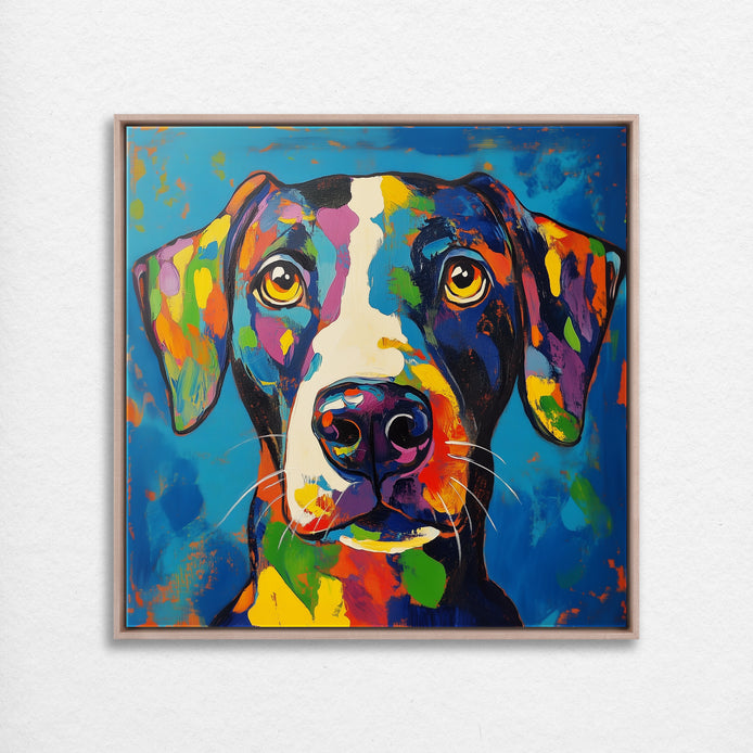D0112-kaleidoscope-hound-hand-painted-wall-art_22_1x1-square-frame-natural.psd
