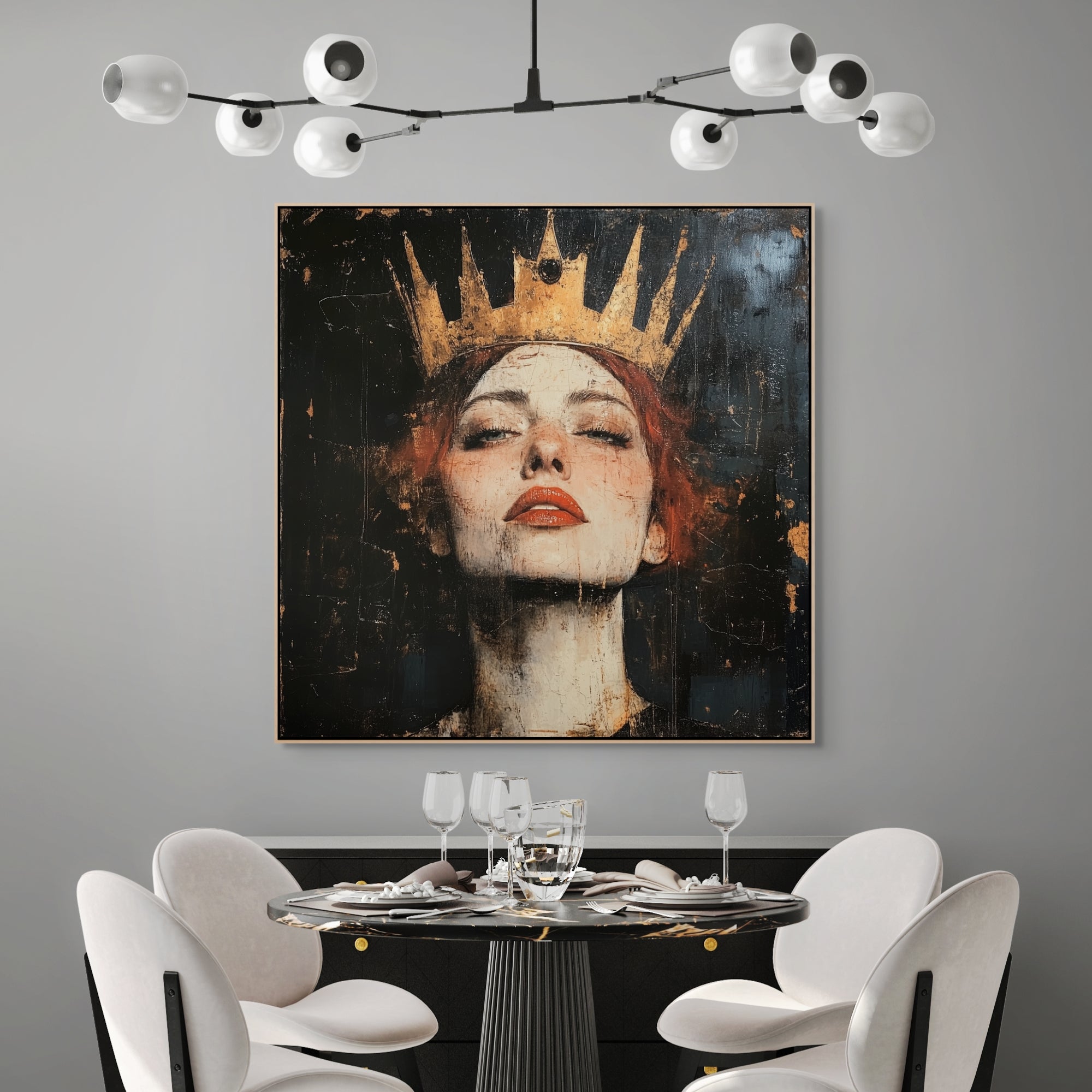 D0113-crowned-resilience-hand-painted-wall-art-dining-room-image