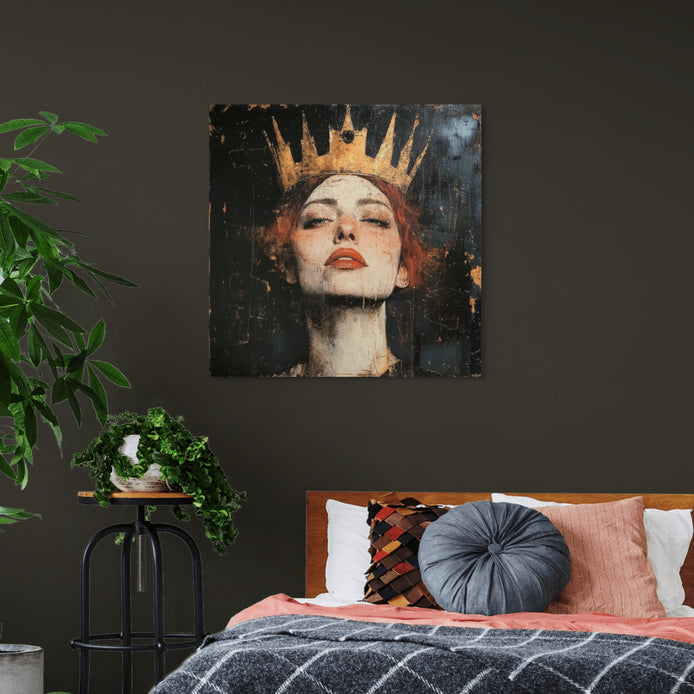 D0113-crowned-resilience-hand-painted-wall-art-bed-room-image