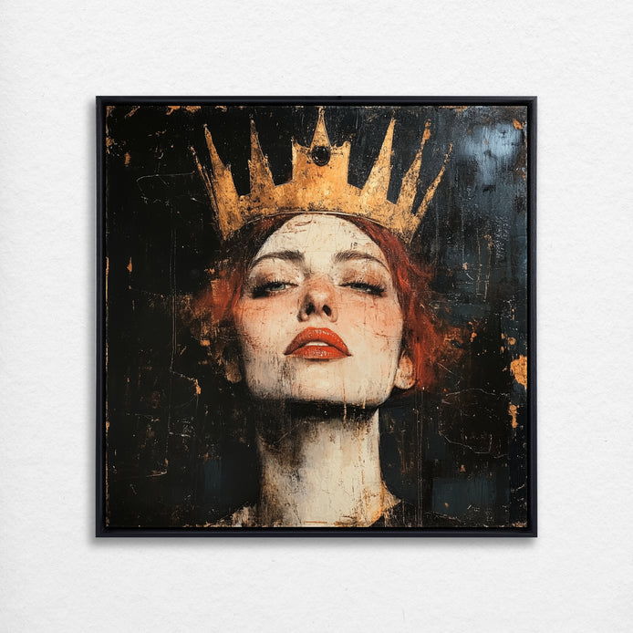 D0113-crowned-resilience-hand-painted-wall-art_23_1x1-square-frame-black.psd