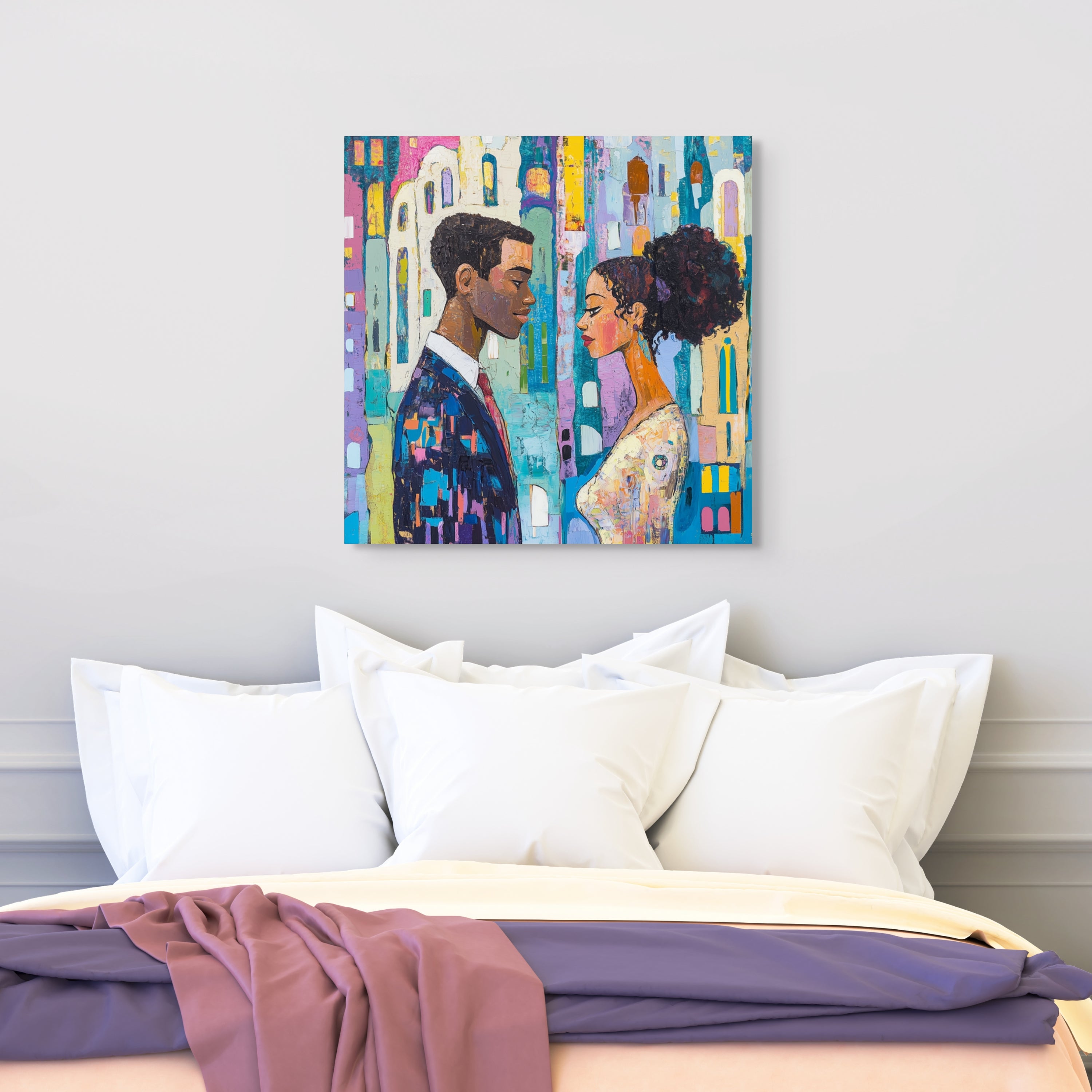 D0114-city-romance-hand-painted-wall-art-bed-room-image