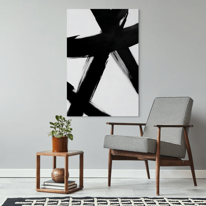 D0118-monochrome-intersection-hand-painted-wall-art-living-room-image