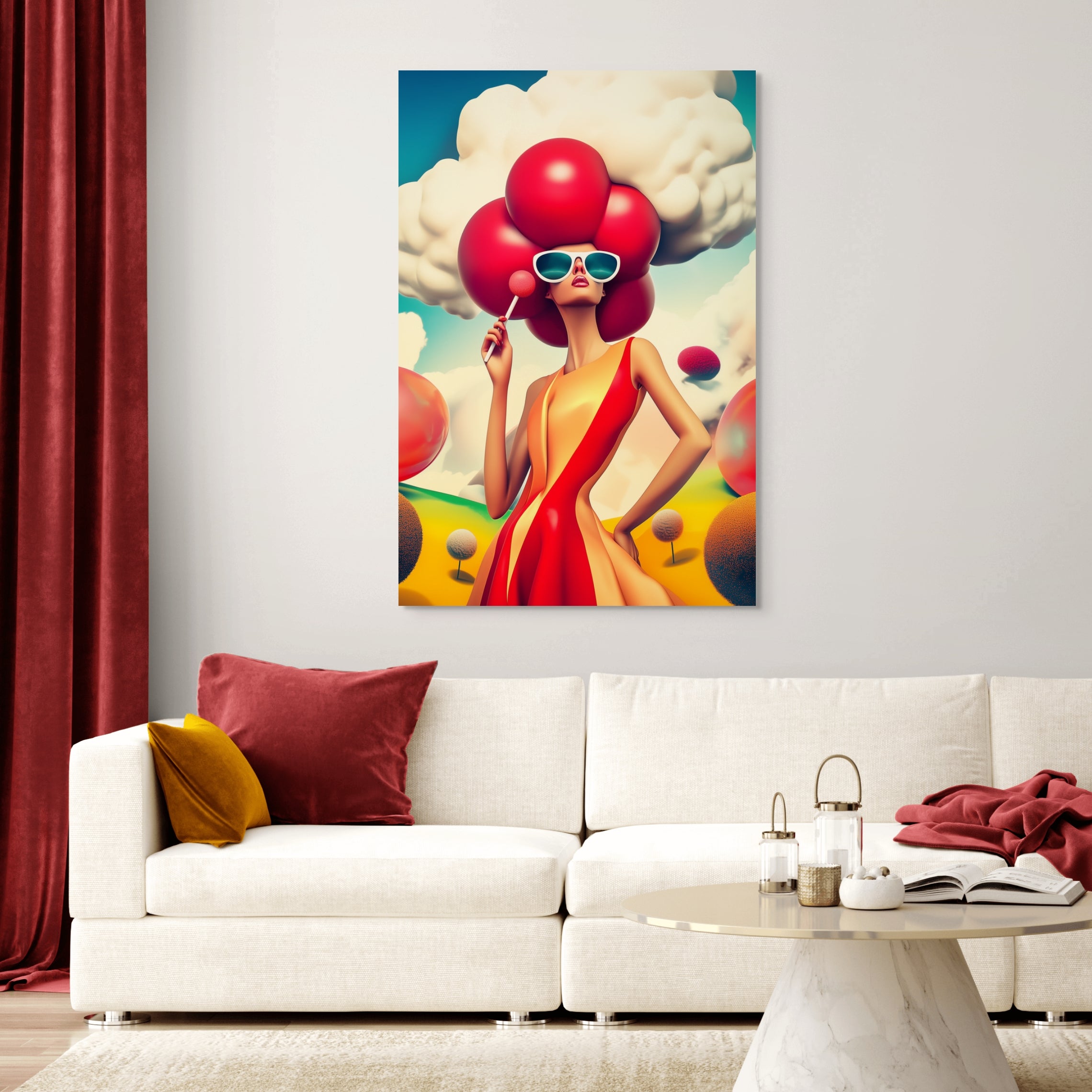 D0136-cherry-pop-hand-painted-wall-art-living-room-image