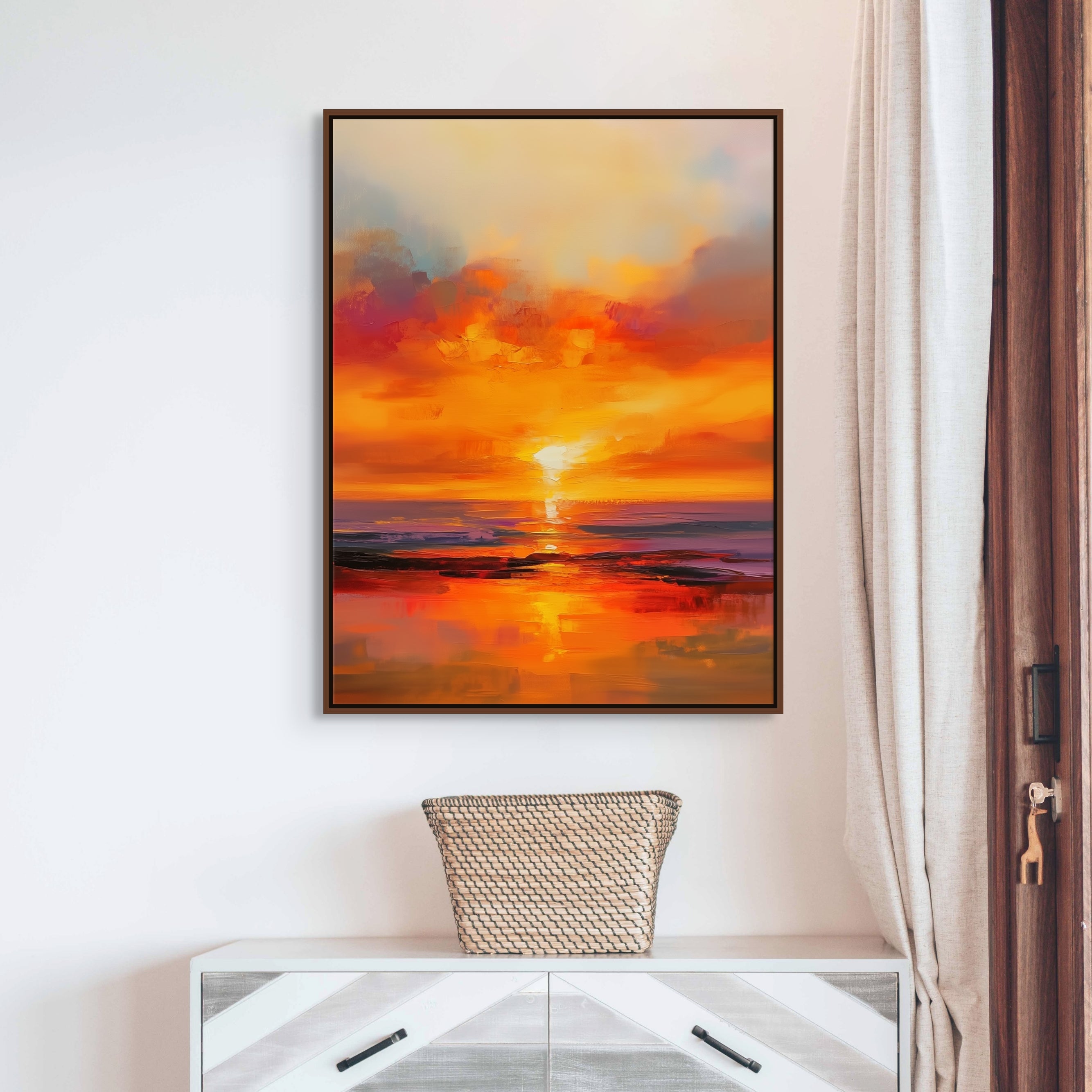 D0144-skies-of-fire-hand-painted-wall-art-hallway-room-image-room-f-walnut