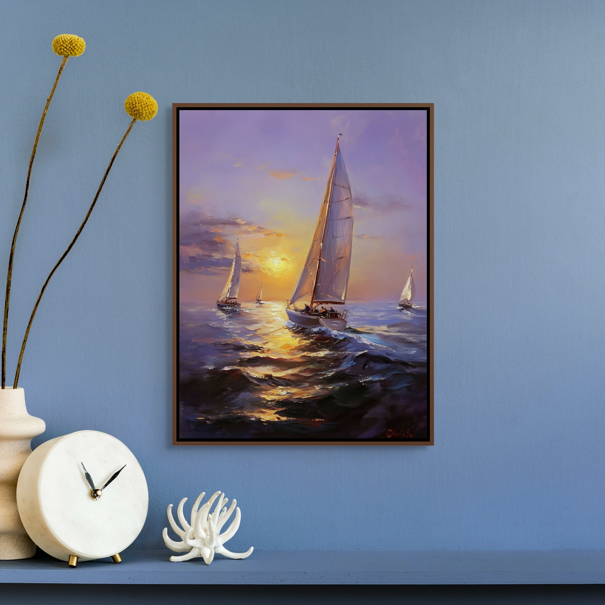 D0145-setting-sailors-hand-painted-wall-art-hallway-room-image-room-f-walnut