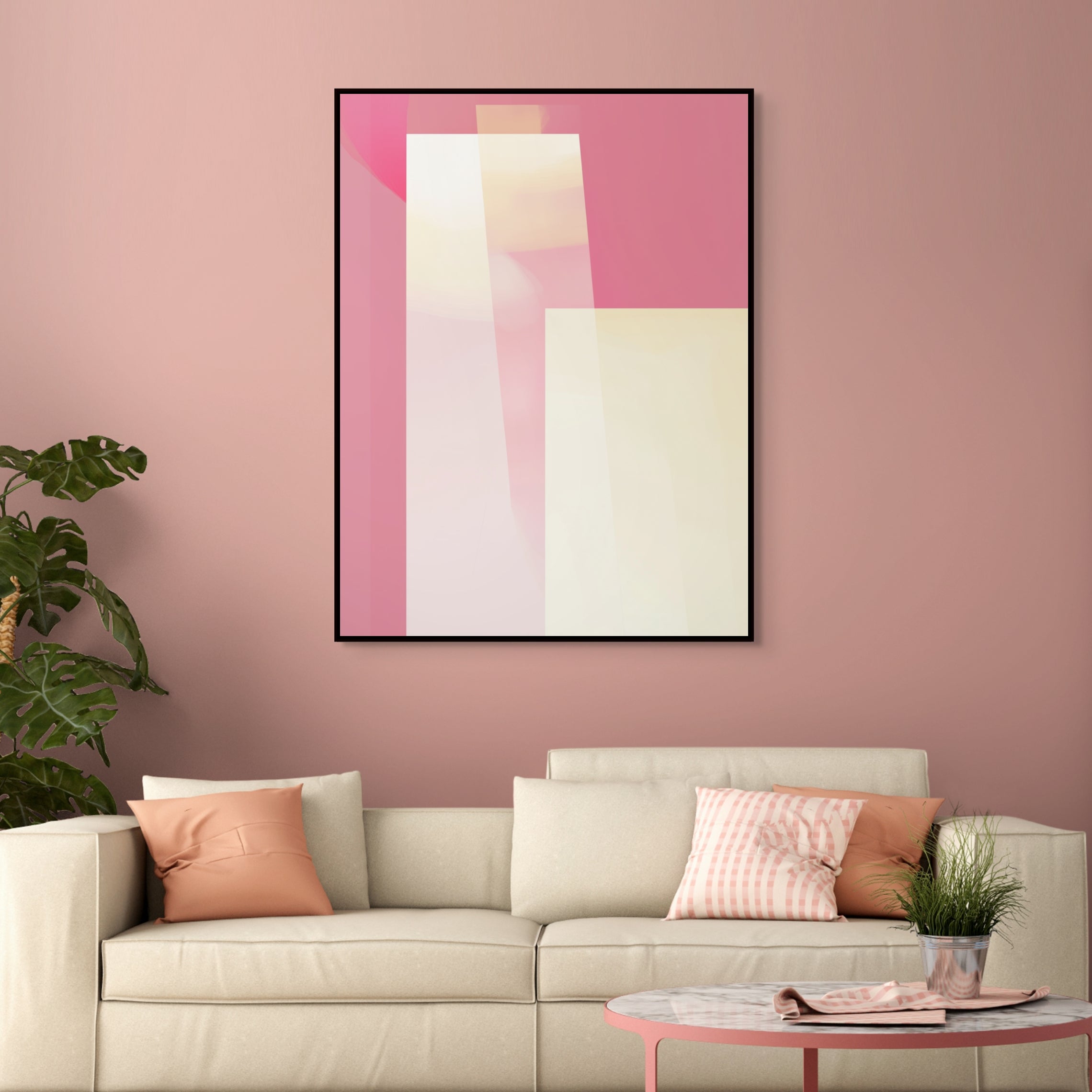 D0147-pink-perfume-hand-painted-wall-art-a-room-image-room-f-black