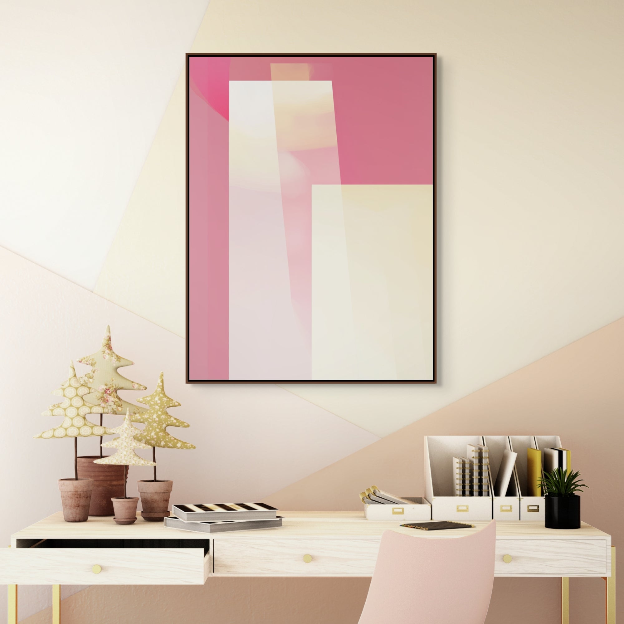 D0147-pink-perfume-hand-painted-wall-art-office-room-image-room-f-walnut