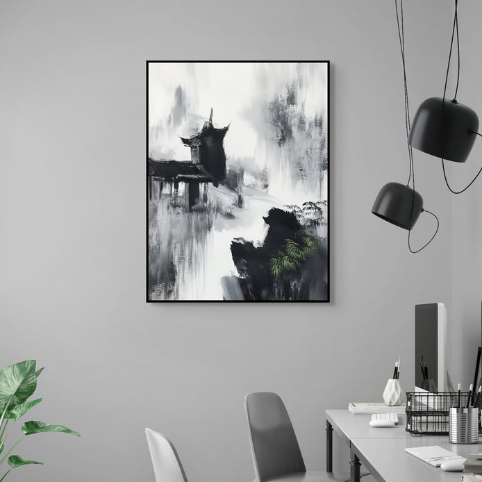 D0148-cliffside-getaway-hand-painted-wall-art-office-room-image-room-f-black