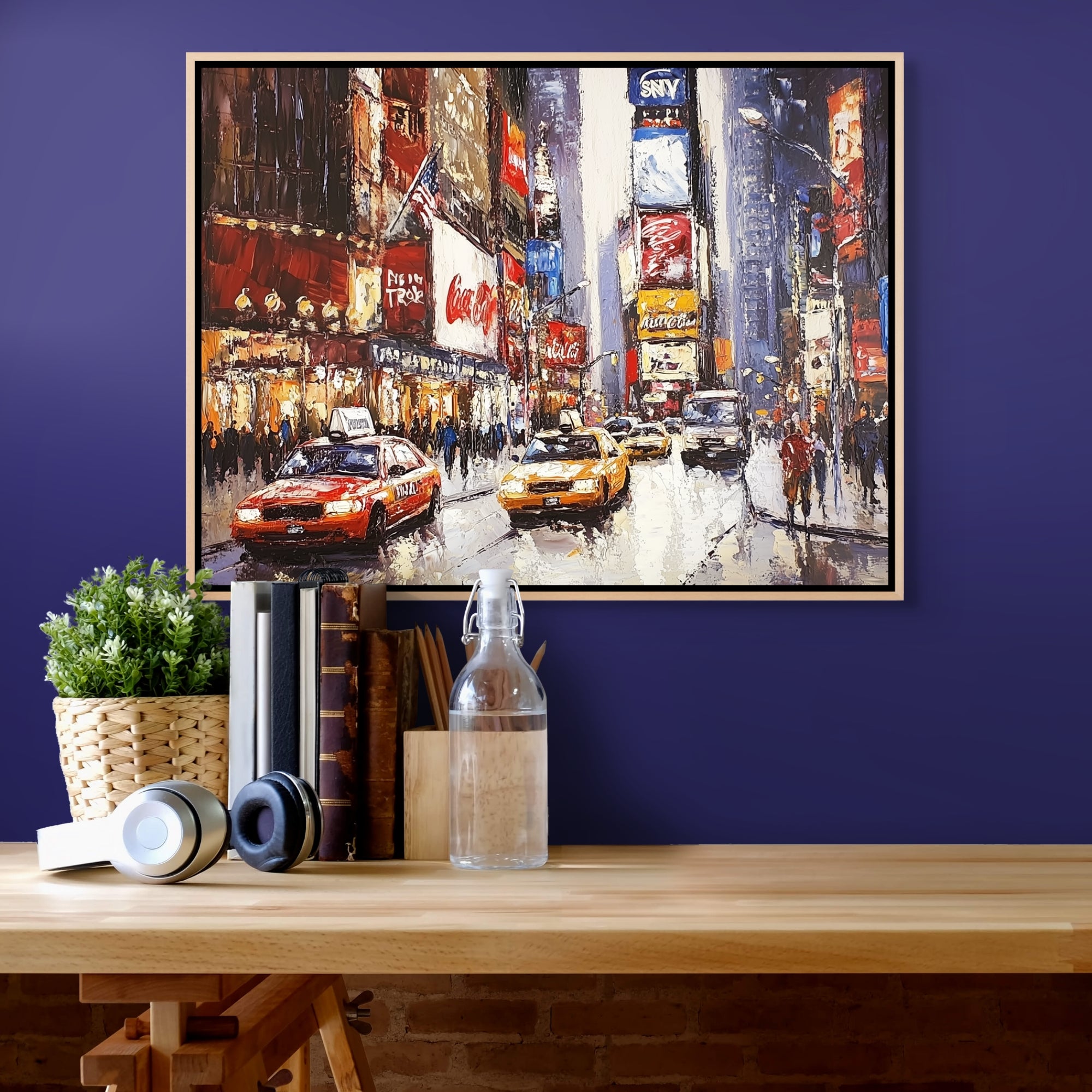 D0154-nightlife-hand-painted-wall-art-office-room-image