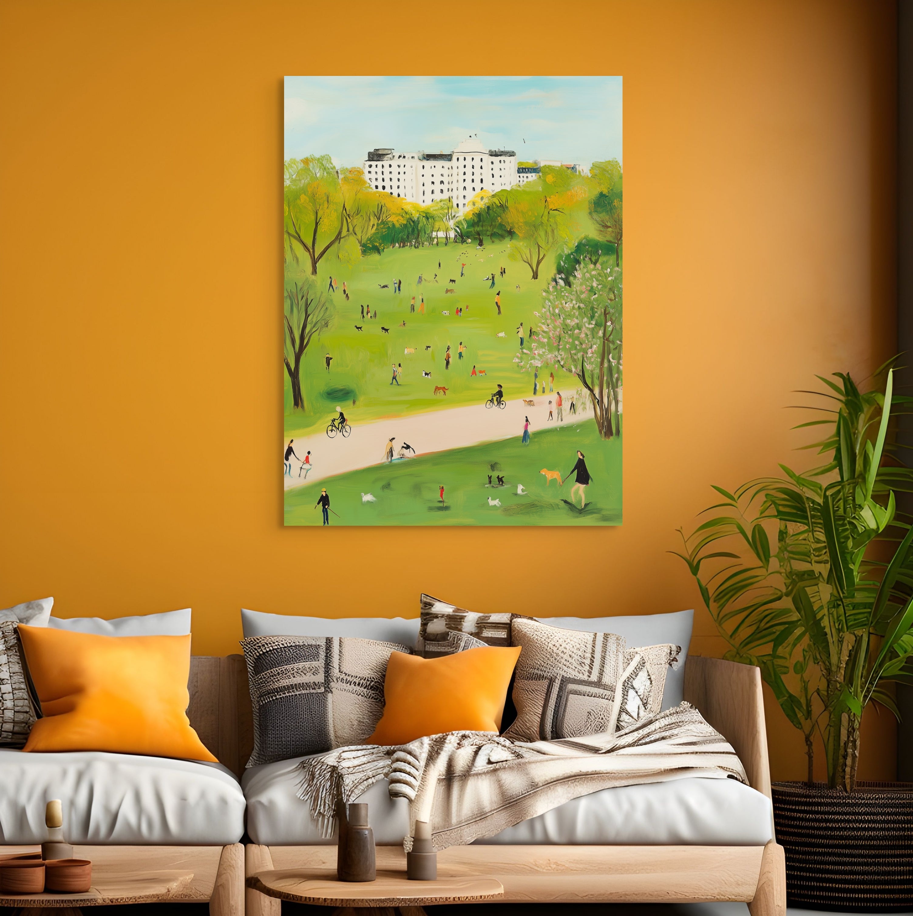 D0160-a-day-out-hand-painted-wall-art-living-room-image-room-f-wrapped