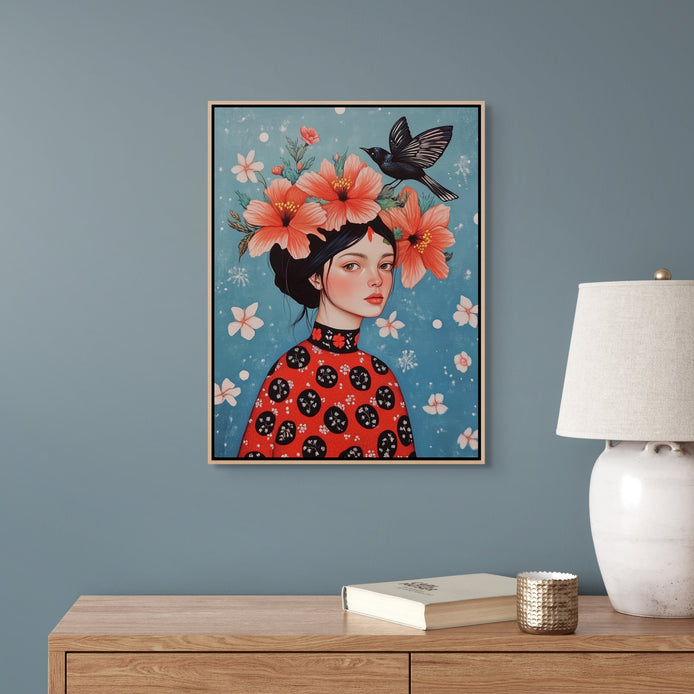 D0162-lady-ravenclaw-hand-painted-wall-art-hallway-room-image-room-f-natural