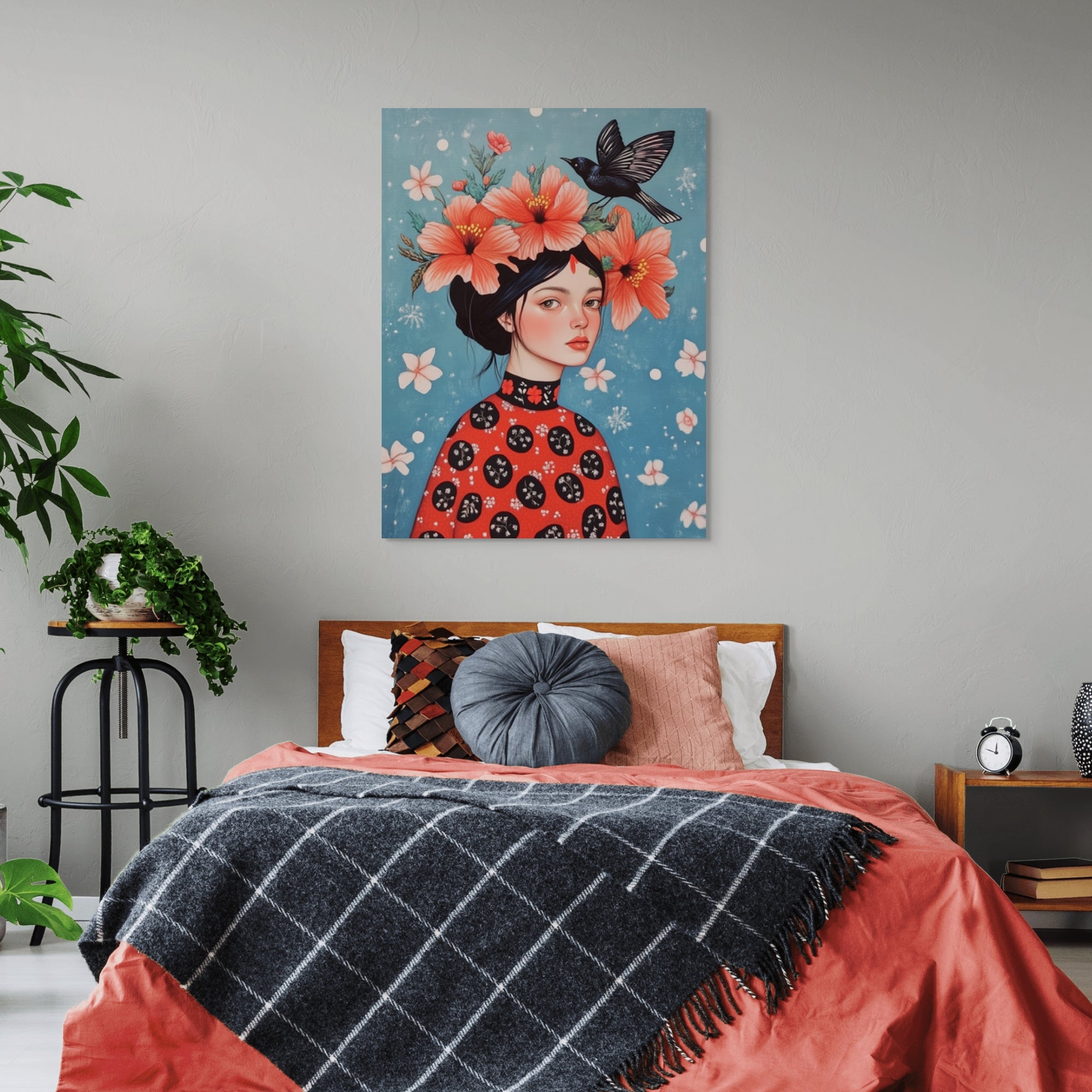 D0162-lady-ravenclaw-hand-painted-wall-art-bed-room-image-room-f-wrapped