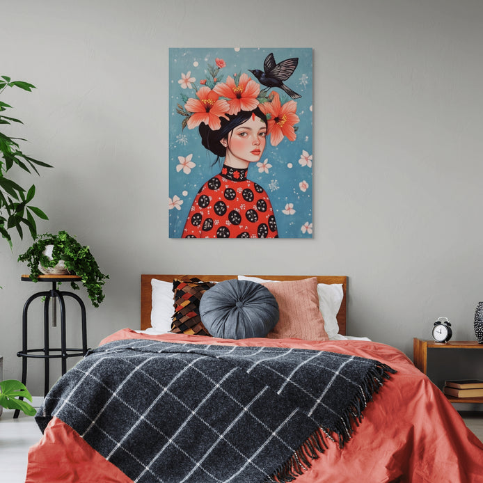 D0162-lady-ravenclaw-hand-painted-wall-art-bed-room-image-room-f-wrapped