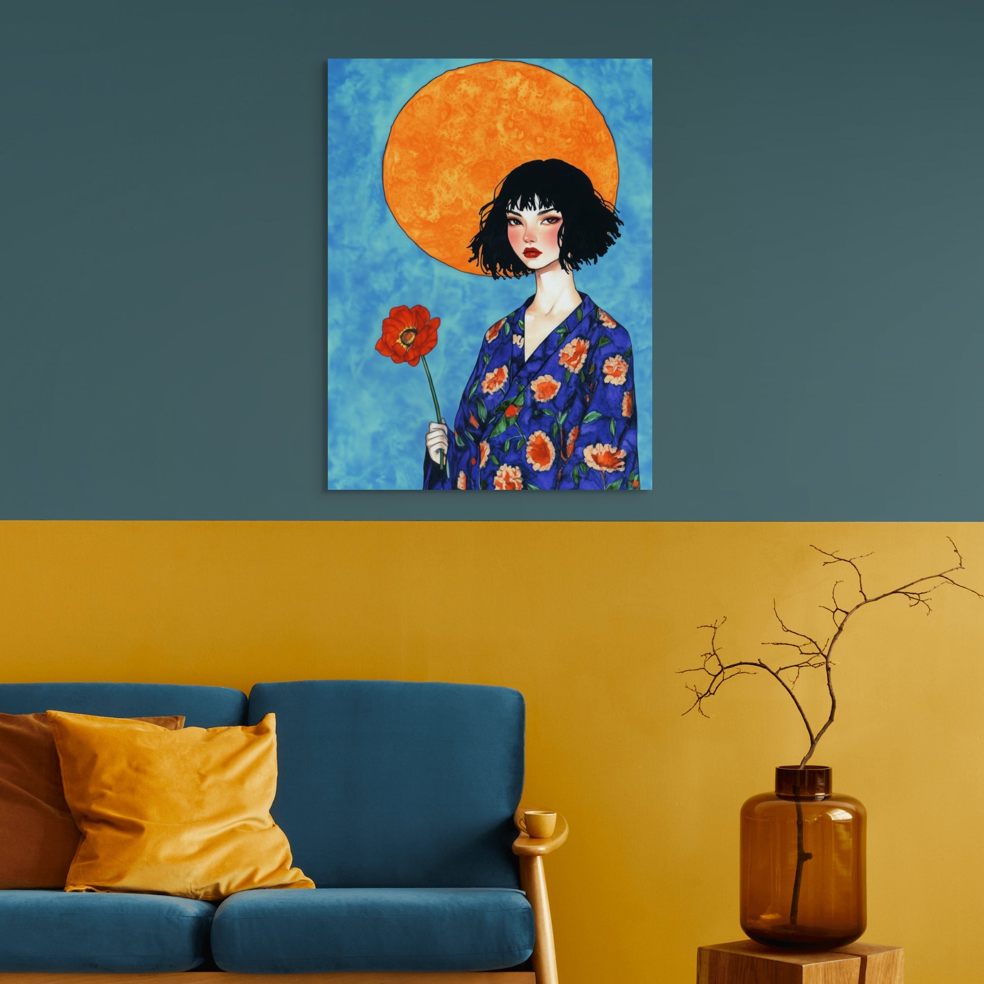 D0163-nonchalant-hand-painted-wall-art-living-room-image-room-f-wrapped