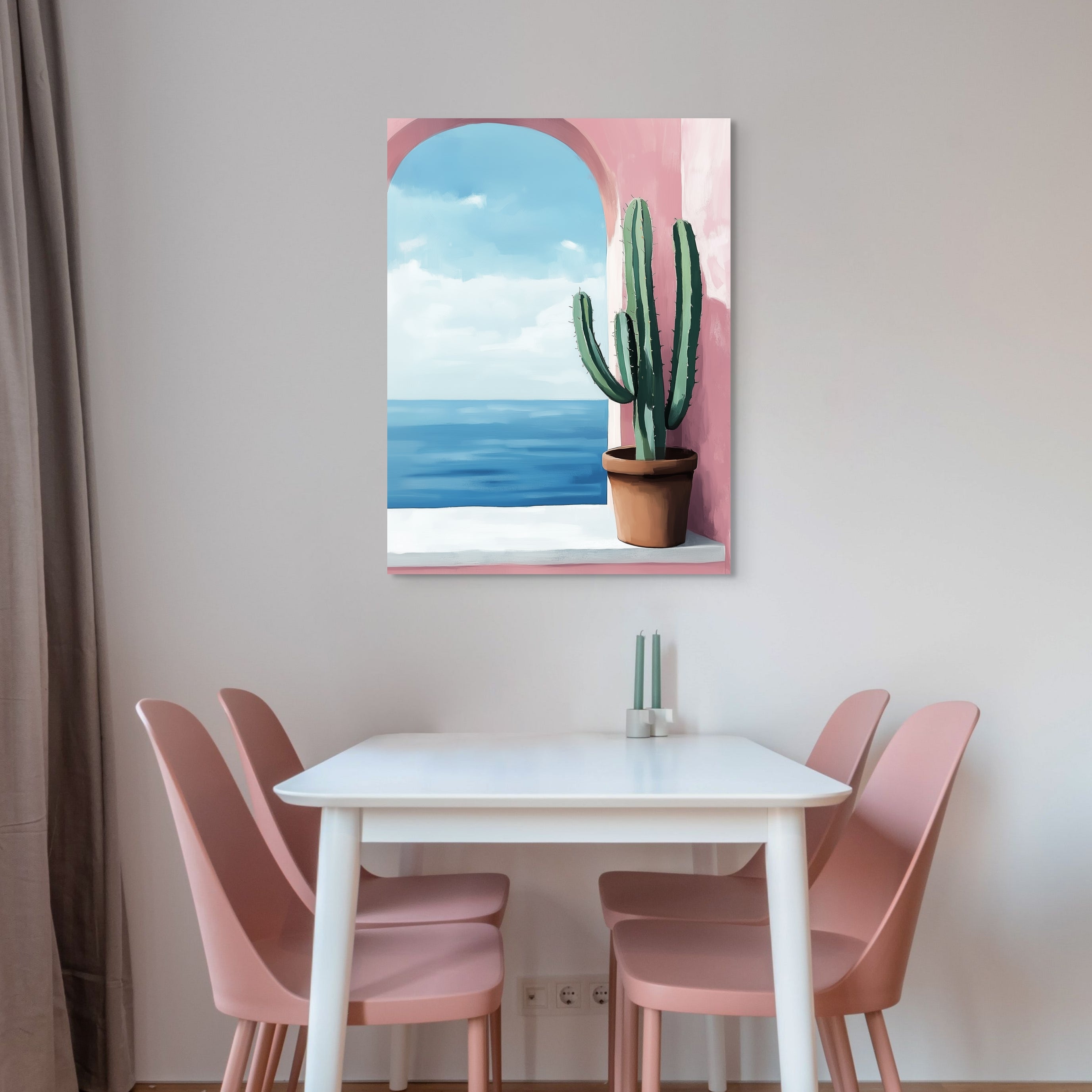 D0166-vacation-view-hand-painted-wall-art-dining-room-image