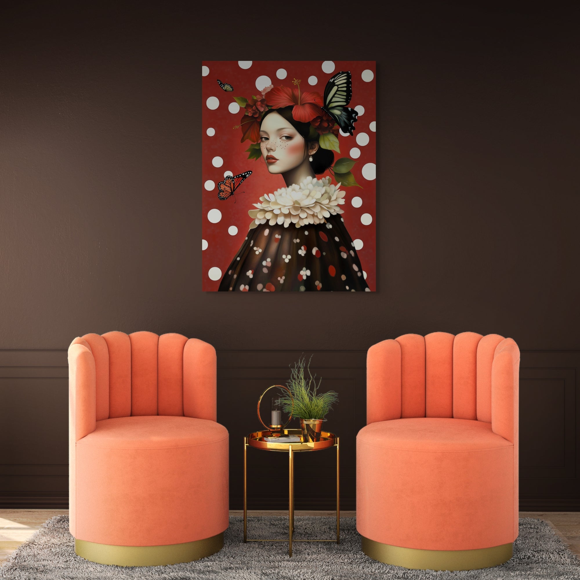 D0168-butterfly-princess-hand-painted-wall-art-living-room-image