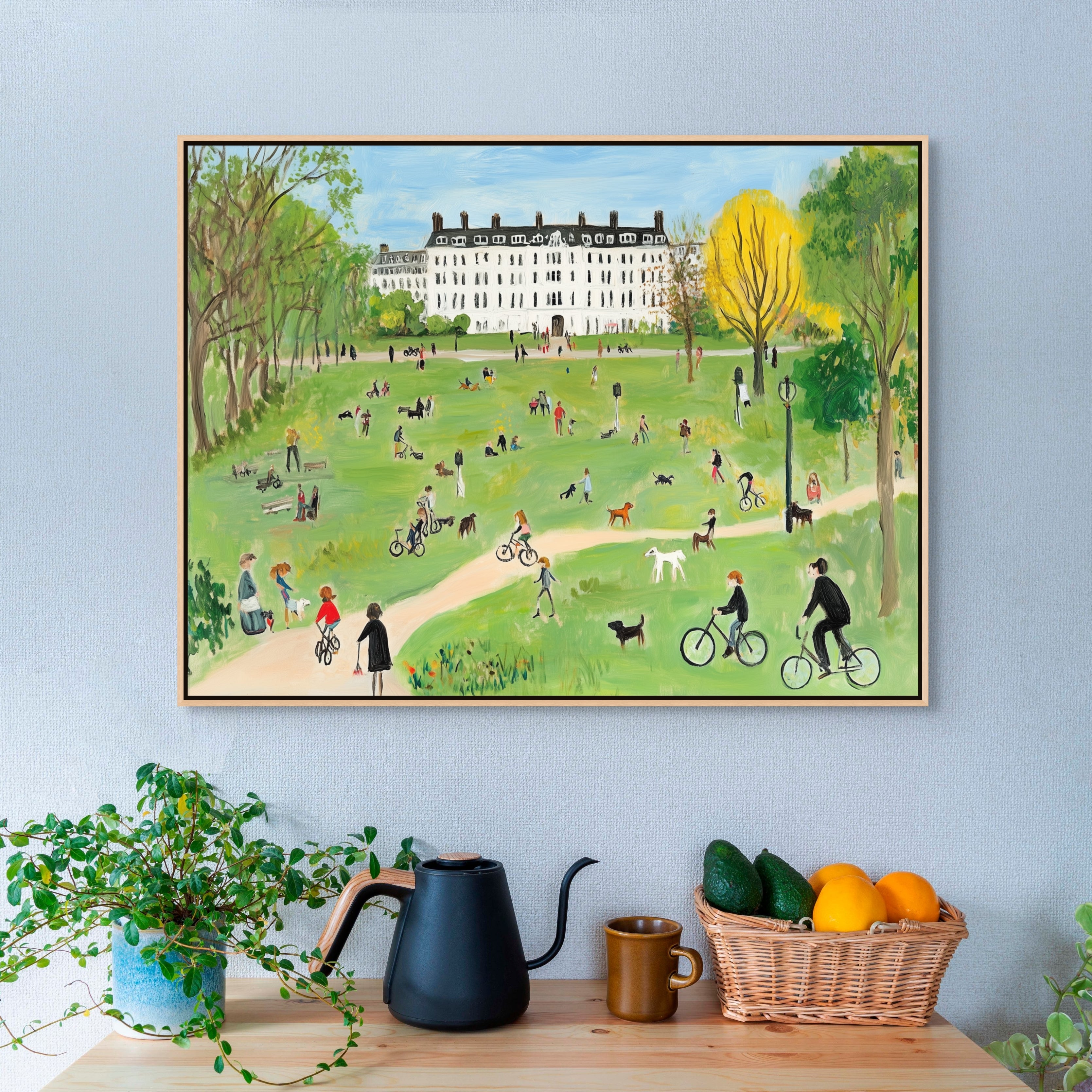 D0175-a-day-in-the-park-hand-painted-wall-art-kitchen-room-image-room-f-natural