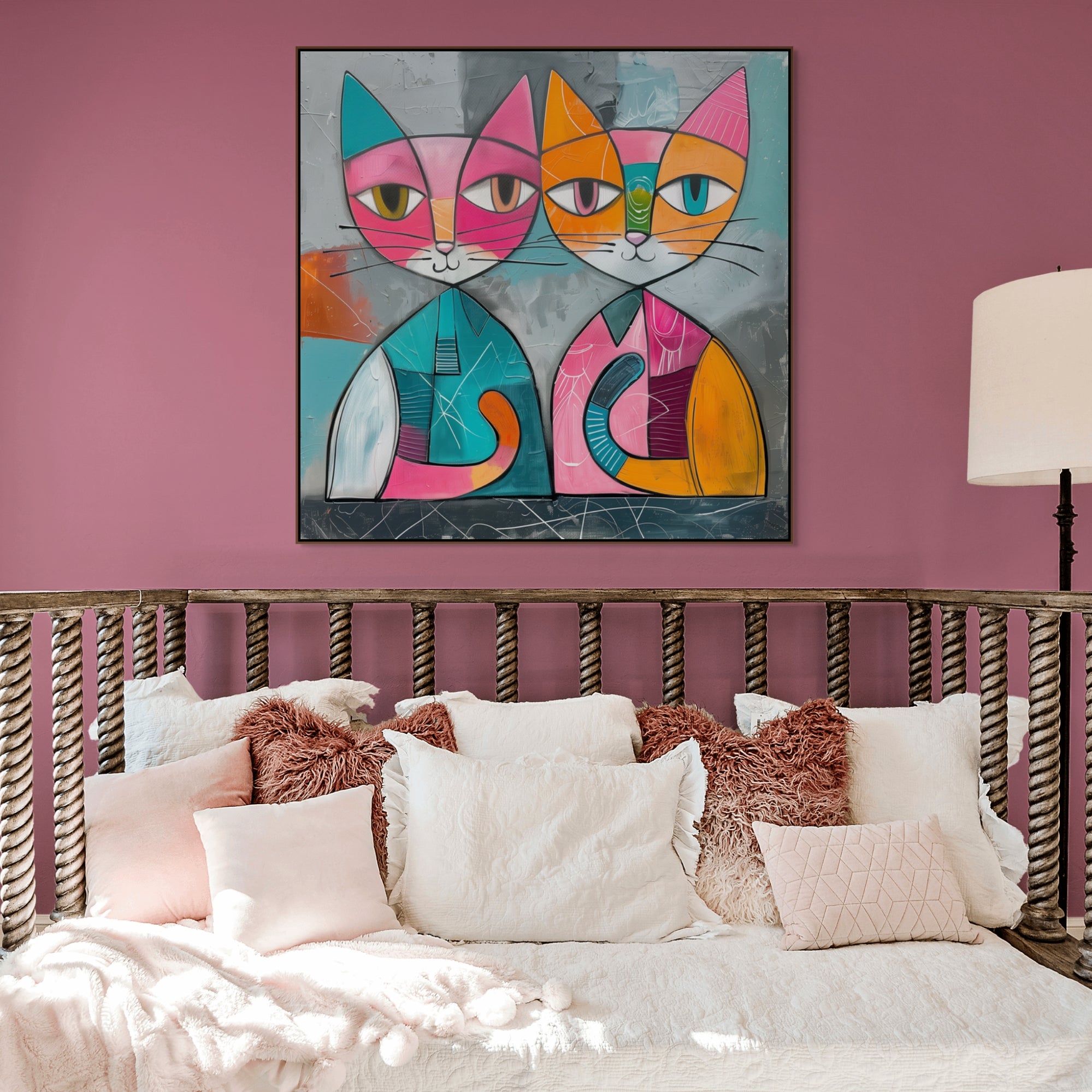 D0176-coy-cuties-hand-painted-wall-art-kids-room-image-room-f-walnut