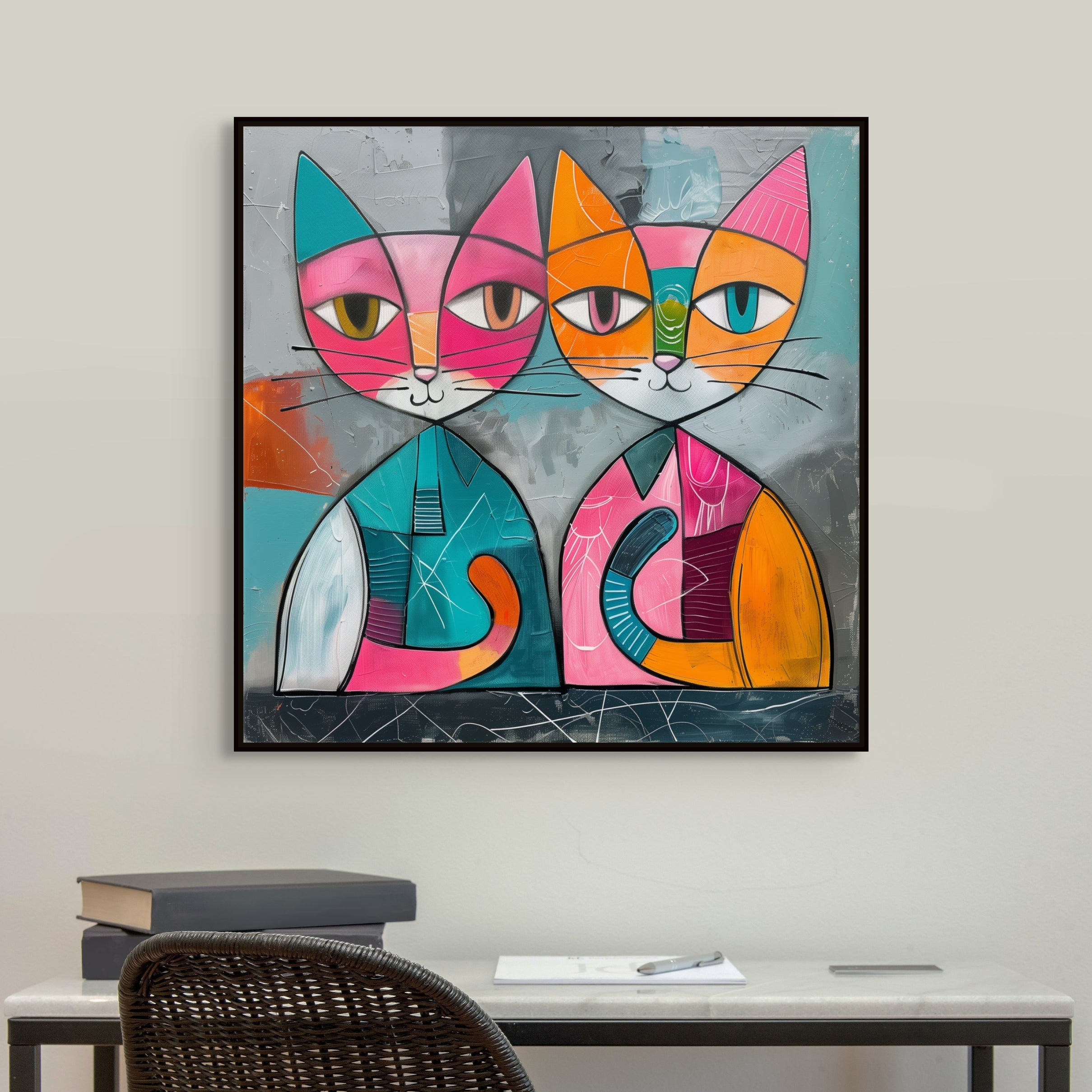 D0176-coy-cuties-hand-painted-wall-art-office-room-image-room-f-black