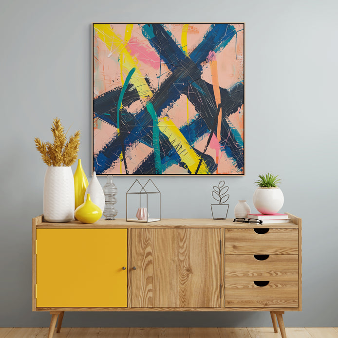 D0177-beneath-the-easel-hand-painted-wall-art-hallway-room-image