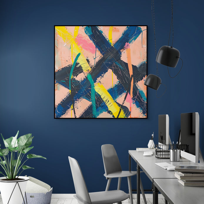 D0177-beneath-the-easel-hand-painted-wall-art-office-room-image-room-f-black