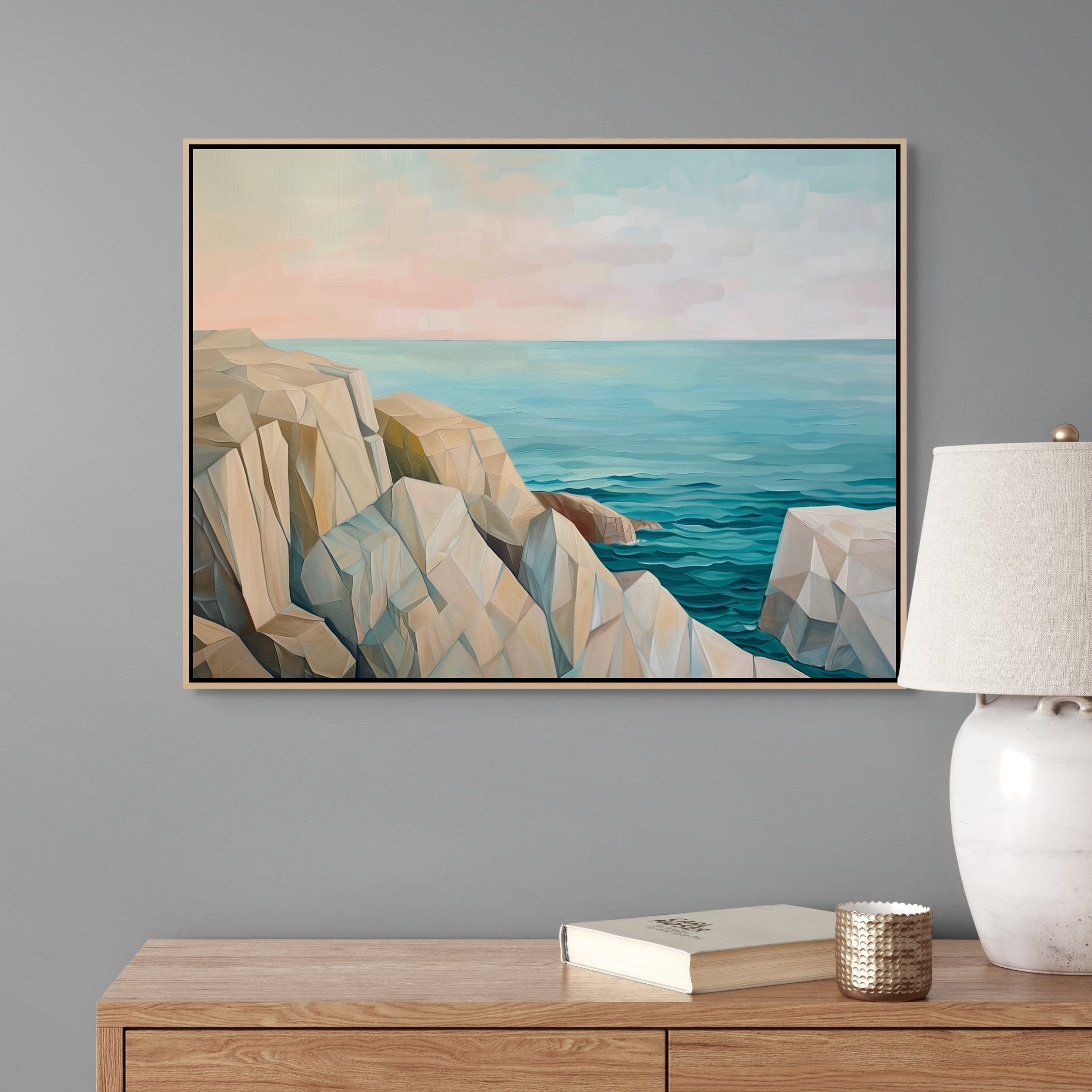 D0183-view-on-the-rocks-hand-painted-wall-art-hallway-room-image-room-f-natural