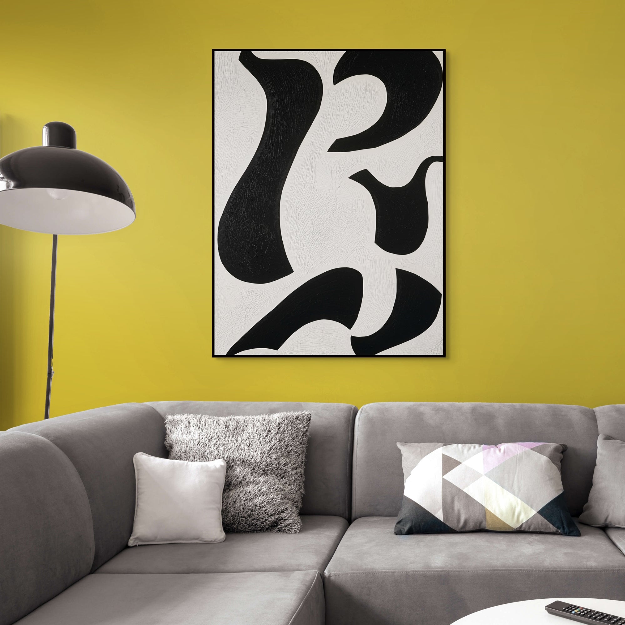 D0188-wilted-contrast-hand-painted-wall-art-lounge-room-image-room-f-black