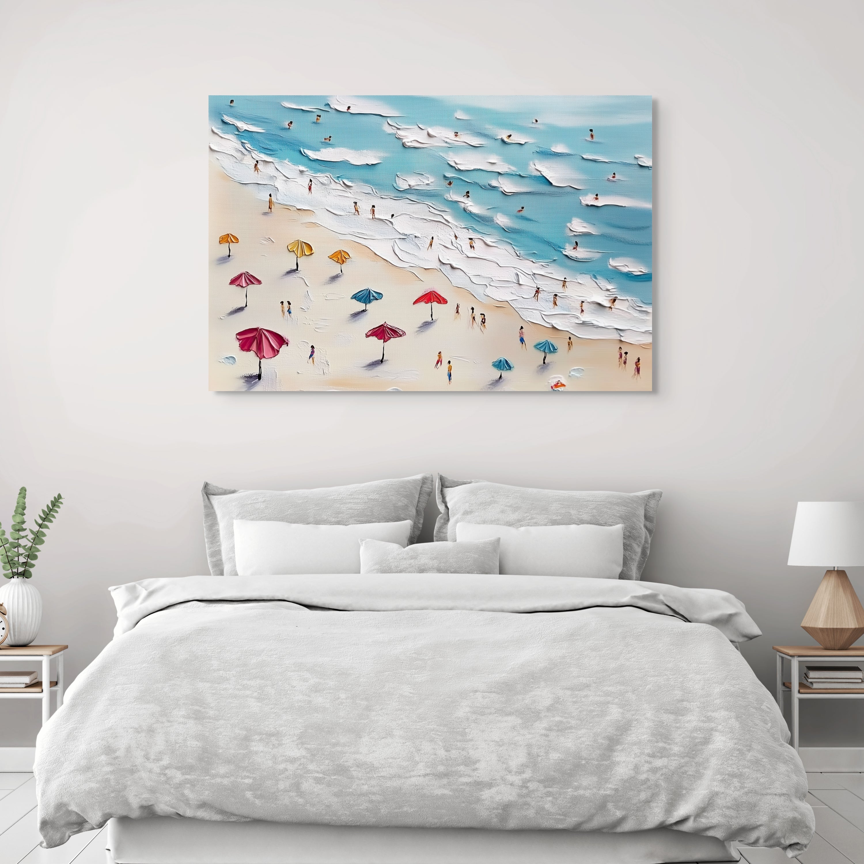 D0189-beach-day-hand-painted-wall-art-bed-room-image-room-f-wrapped