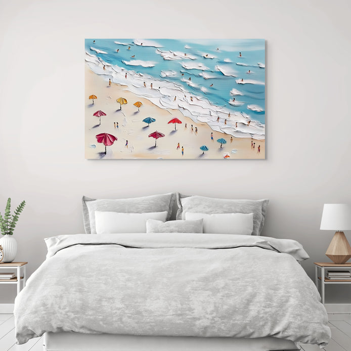 D0189-beach-day-hand-painted-wall-art-bed-room-image-room-f-wrapped