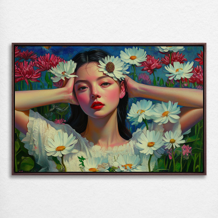 D0191-daisy-hand-painted-wall-art_40_3x2-horizontal-frame-walnut.psd