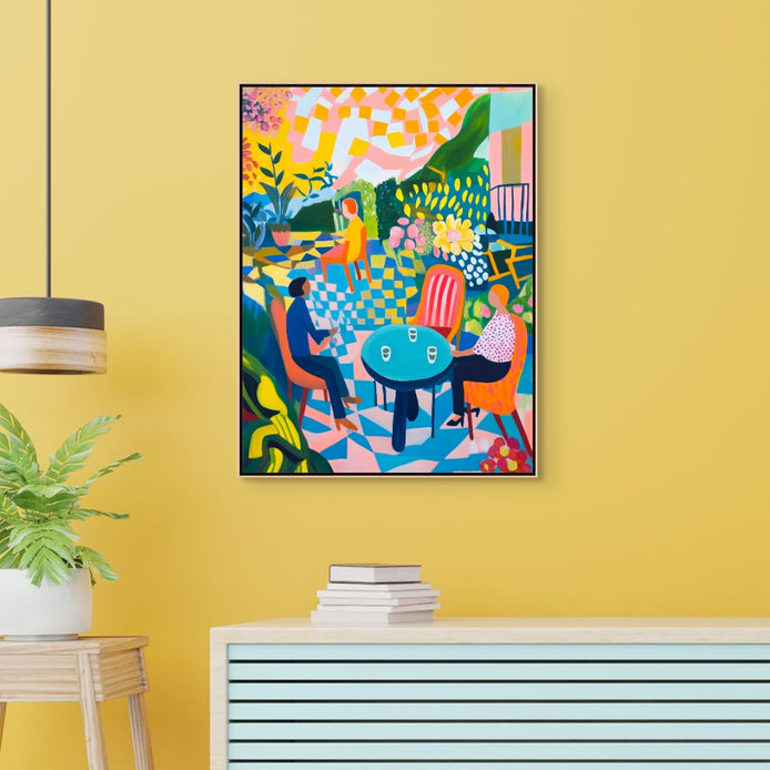 D0196-tea-time-hand-painted-wall-art-hallway-room-image-room-f-natural