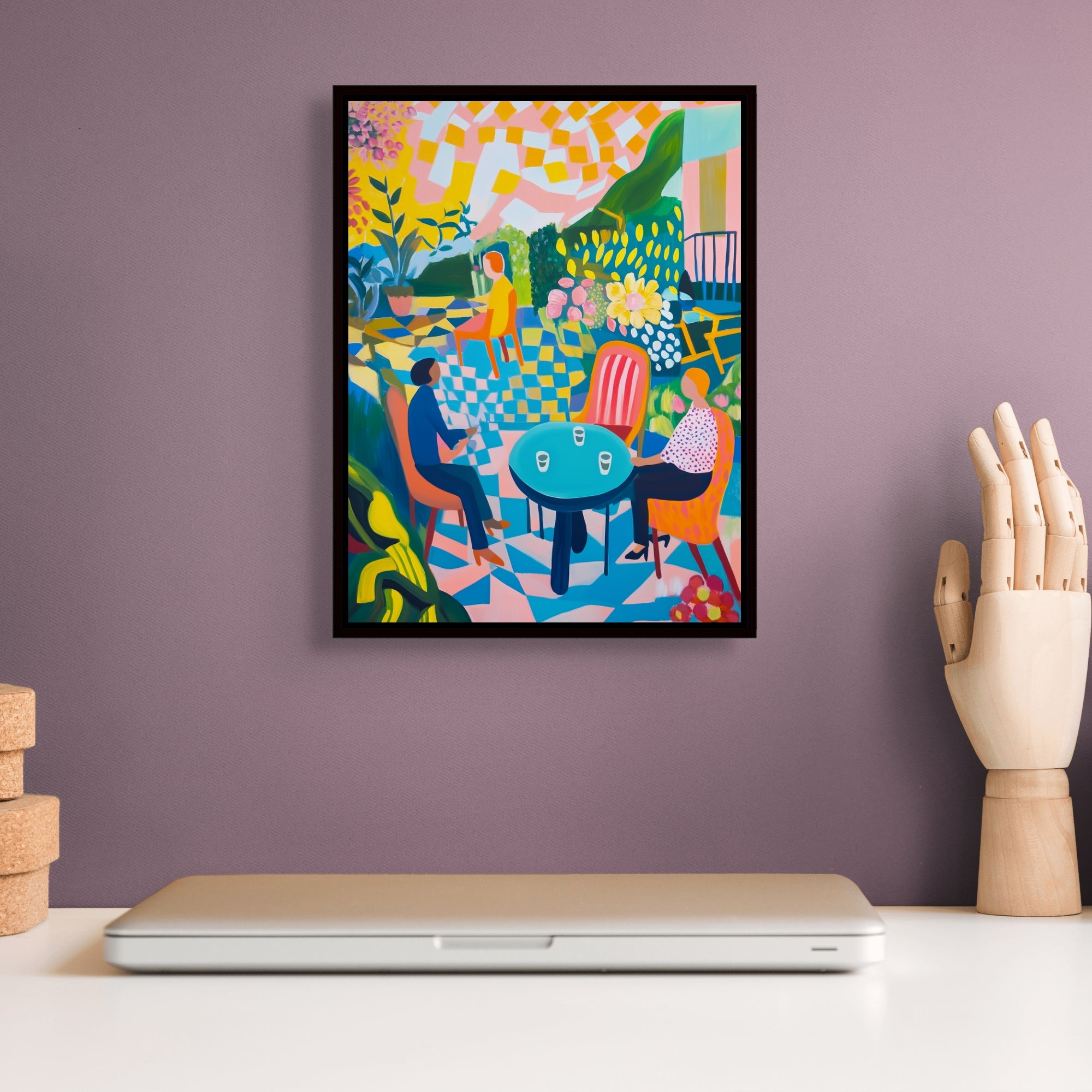 D0196-tea-time-hand-painted-wall-art-office-room-image-room-f-black