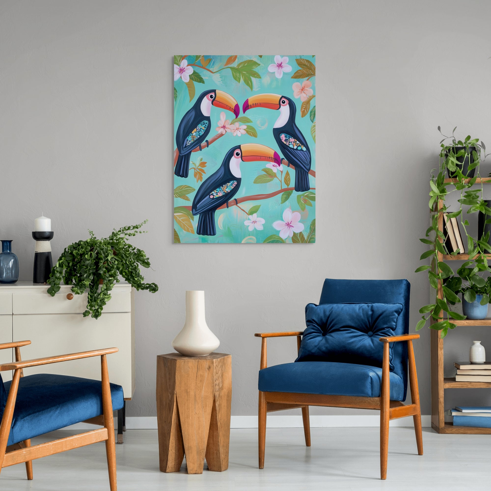 D0203-toucan-trio-hand-painted-wall-art-living-room-image