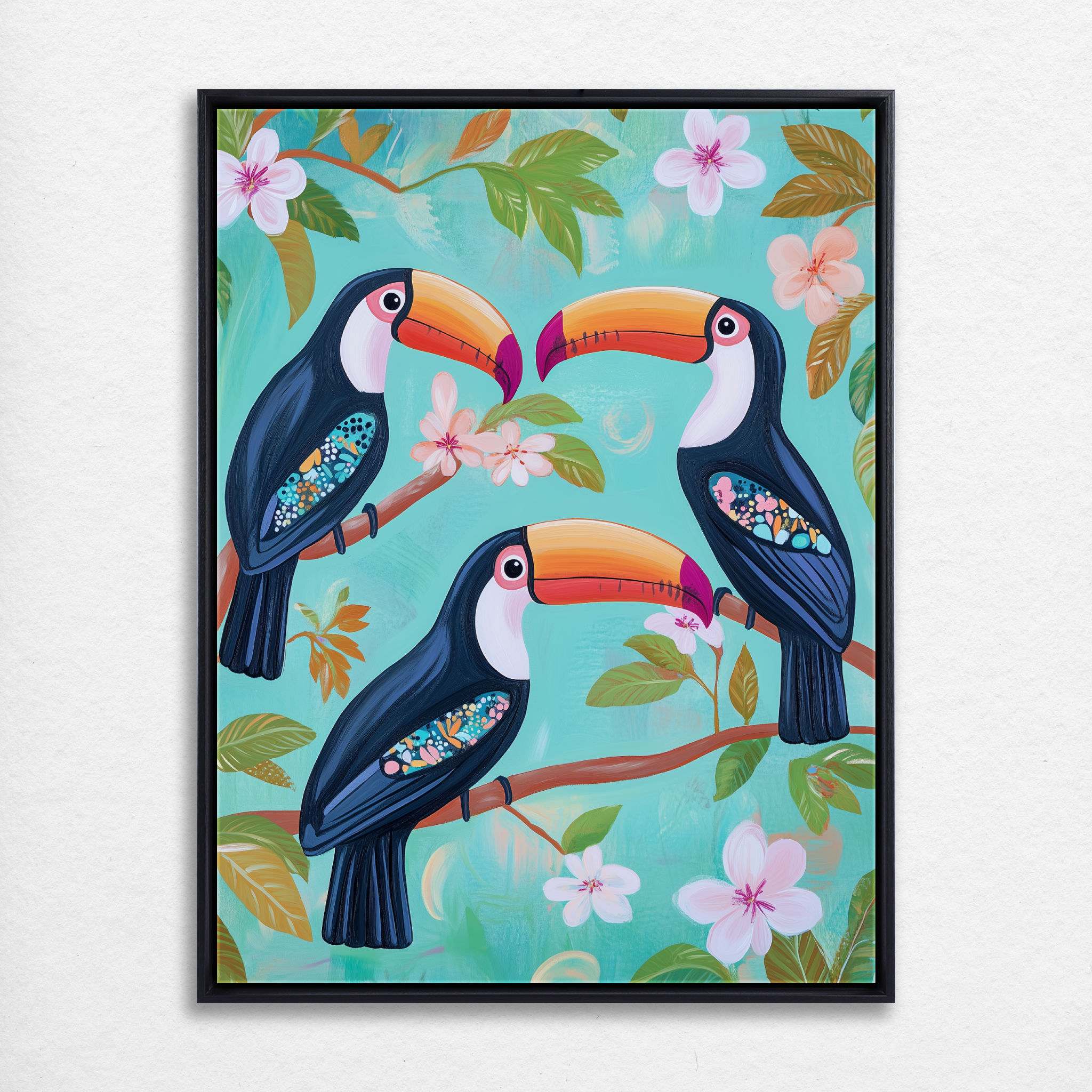 D0203-toucan-trio-hand-painted-wall-art_74_3x4-vertical-frame-black.psd