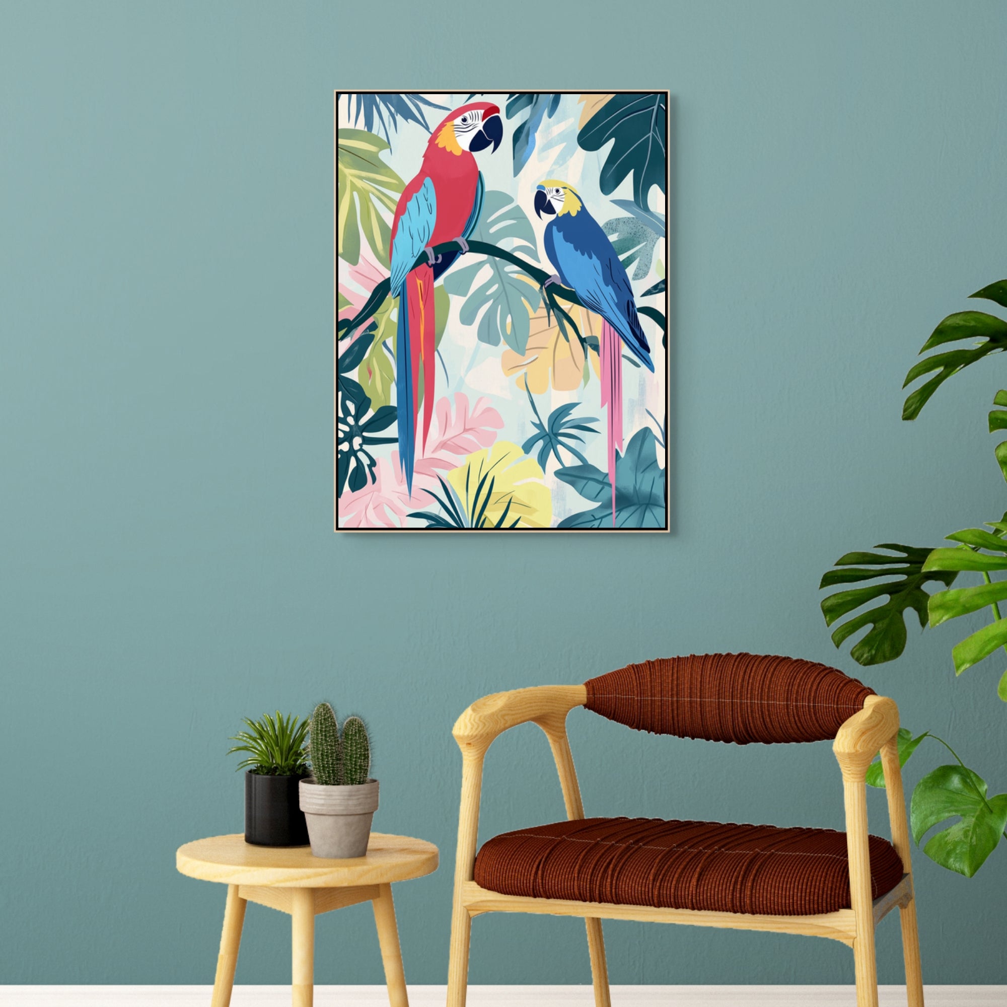 D0204-birds-of-a-feather-hand-painted-wall-art-a-room-image-room-f-natural