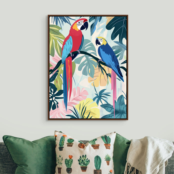 D0204-birds-of-a-feather-hand-painted-wall-art-kids-room-image-room-f-walnut