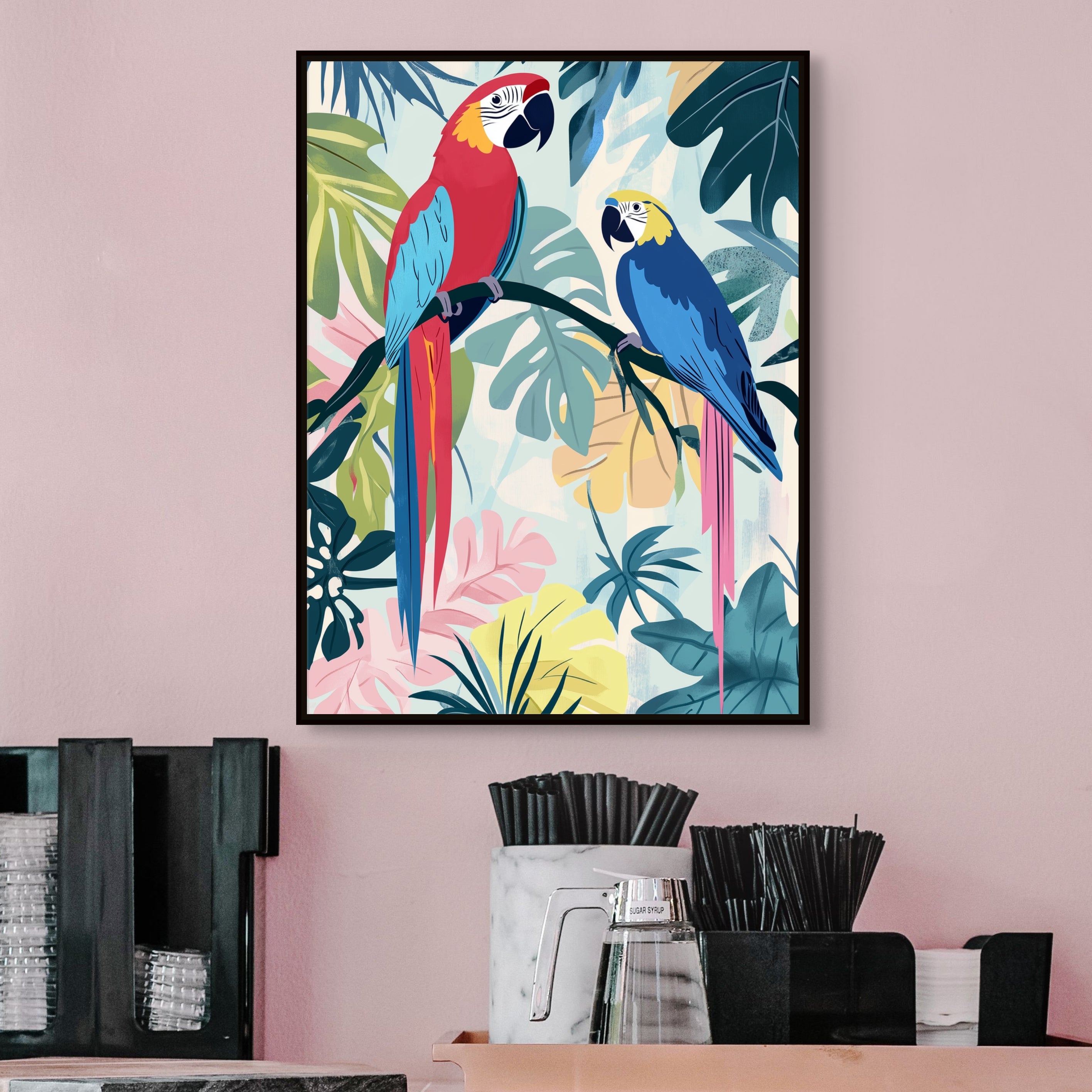 D0204-birds-of-a-feather-hand-painted-wall-art-kitchen-room-image-room-f-black