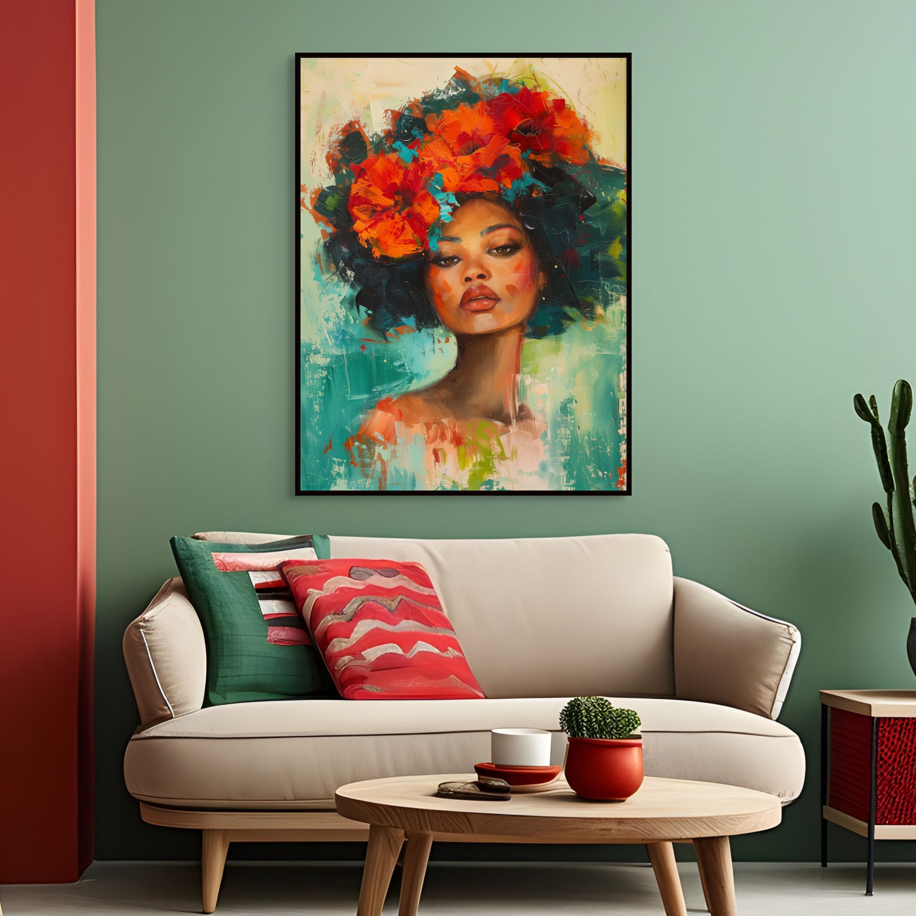 D0205-forest-queen-hand-painted-wall-art-a-room-image-room-f-black