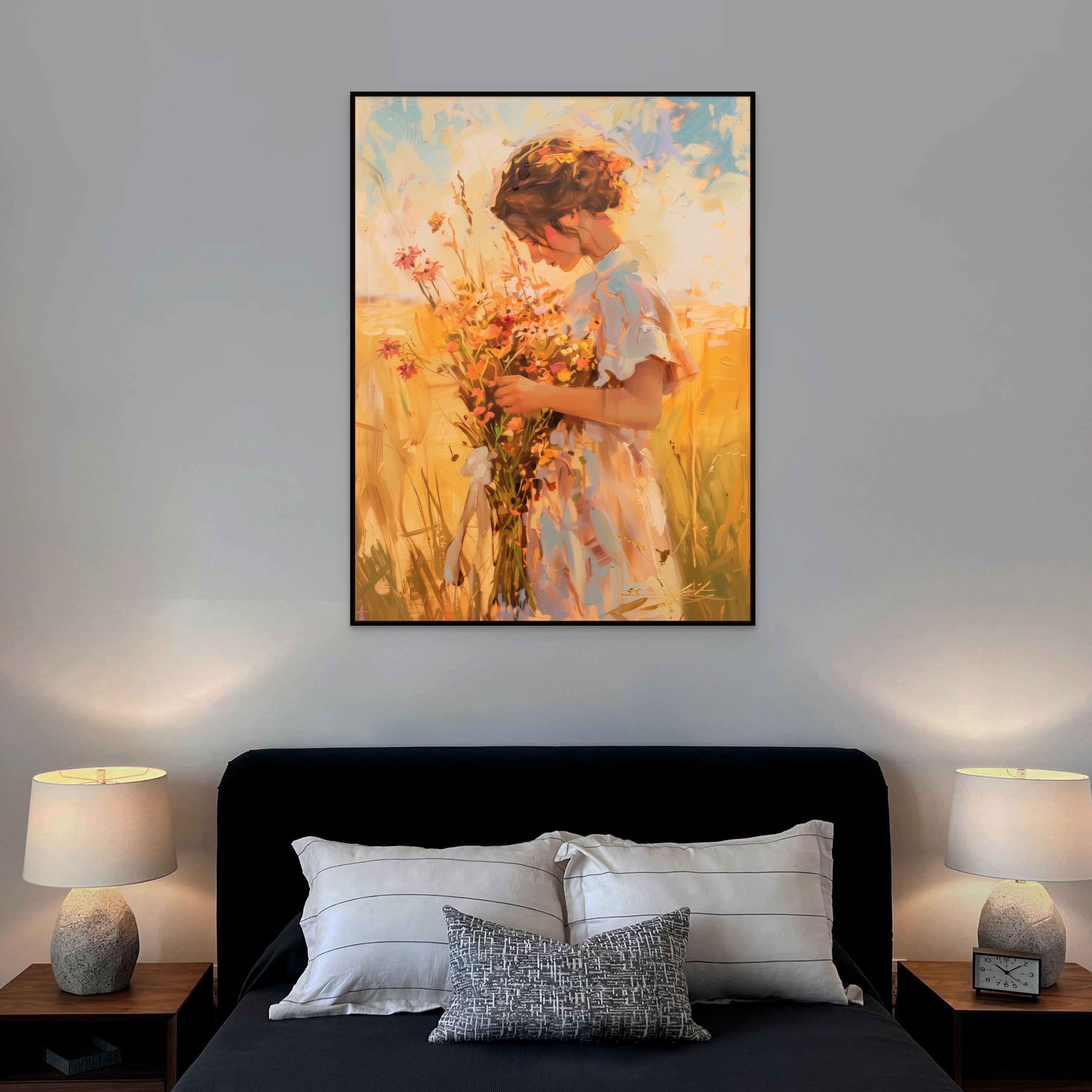 D0208-wildflowers-hand-painted-wall-art-bed-room-image-room-f-black