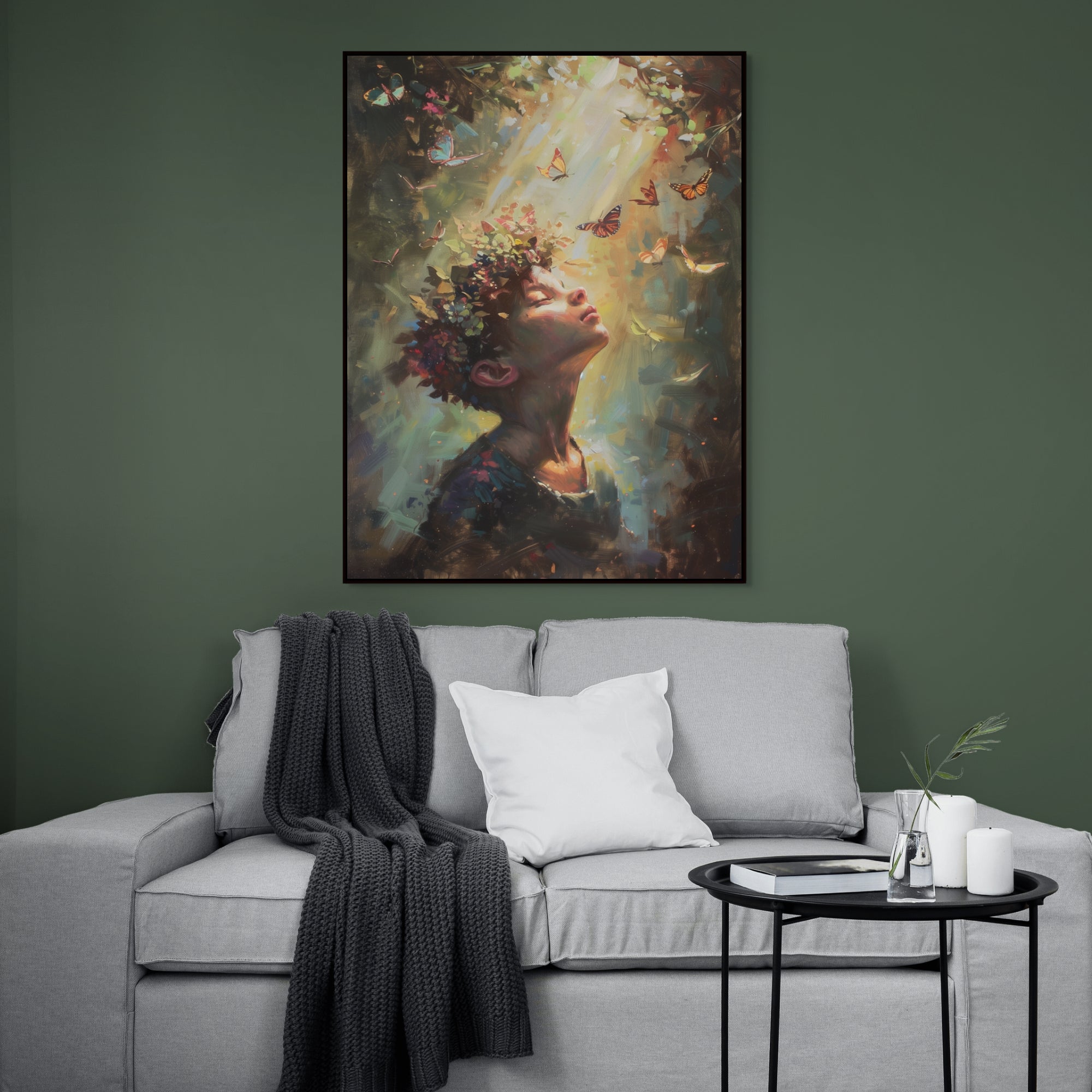 D0209-in-the-fairy-forest-hand-painted-wall-art-lounge-room-image-room-f-black
