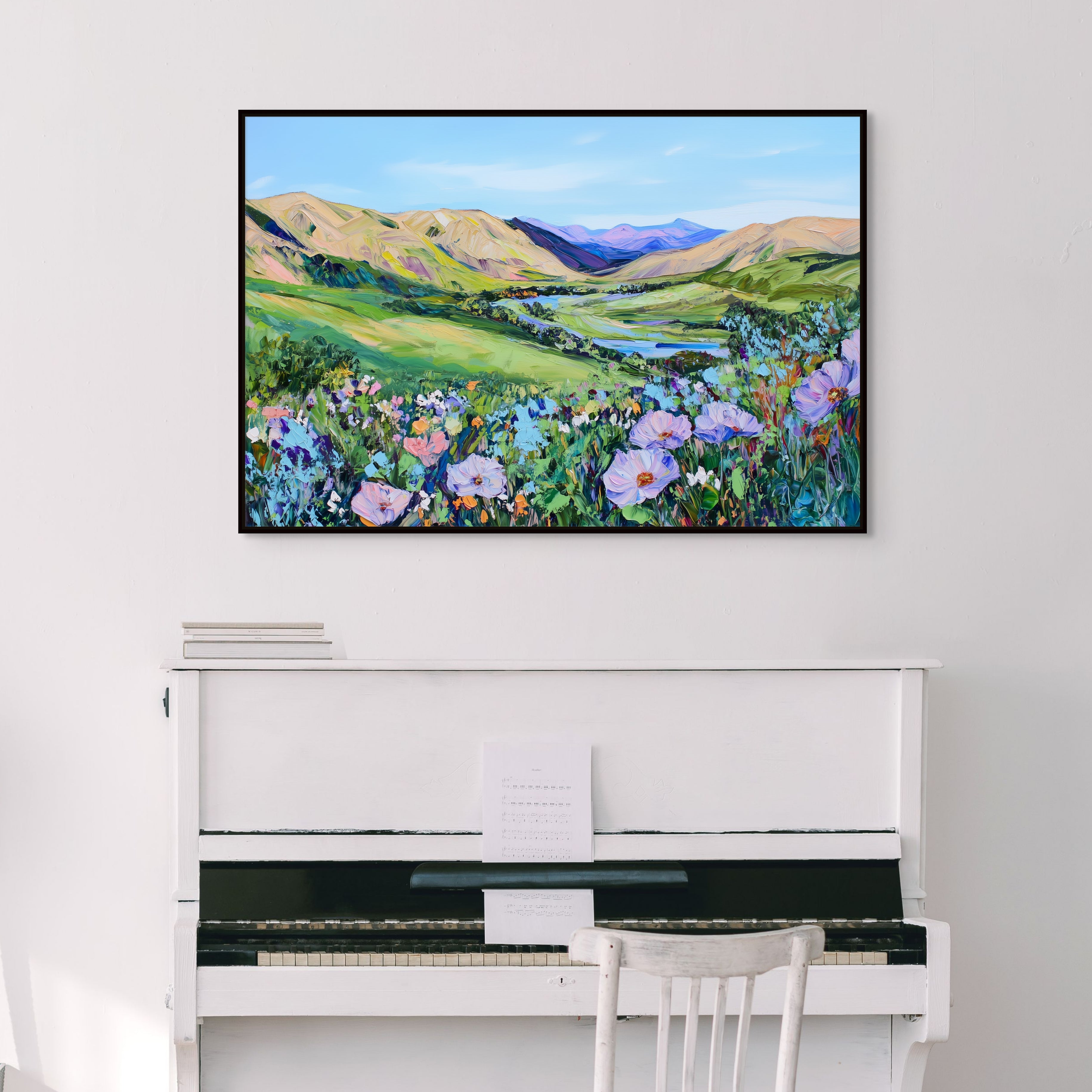 D0214-among-the-wildflowers-hand-painted-wall-art-office-room-image-room-f-black