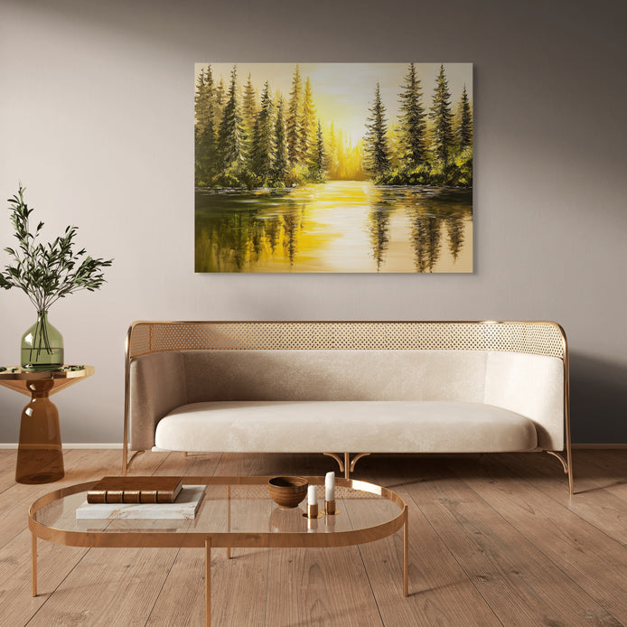 D0220-lakeside-sunset-hand-painted-wall-art-living-room-image-room-f-wrapped