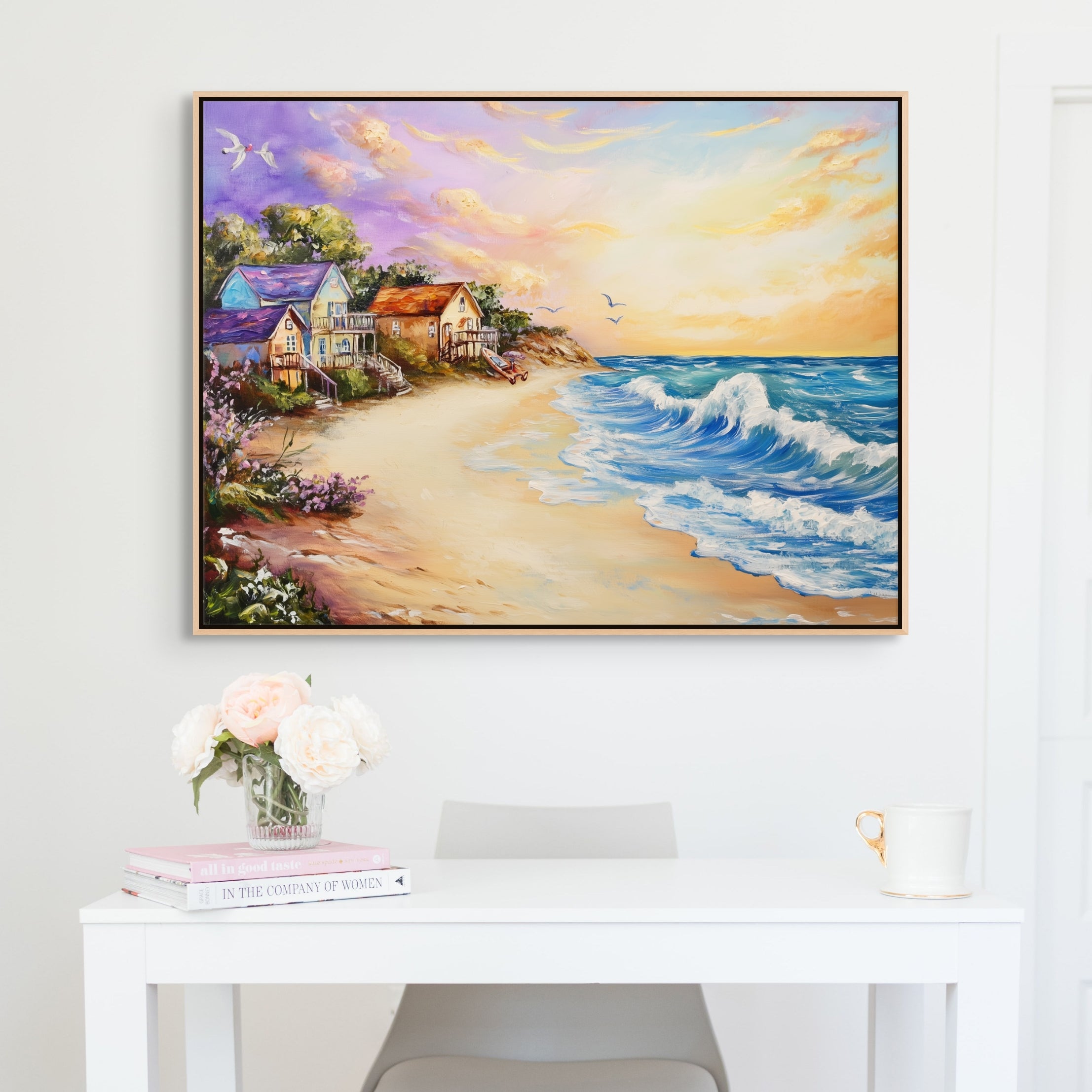 D0221-summer-vacation-hand-painted-wall-art-office-room-image-room-f-natural