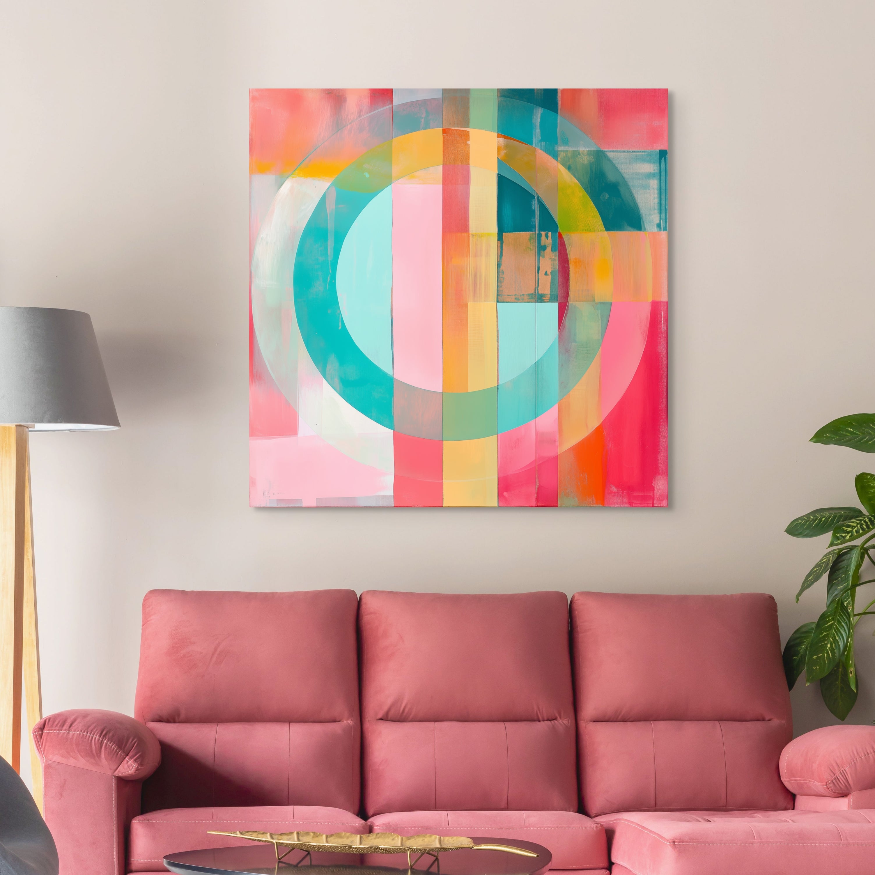 D0223-prism-rounds-hand-painted-wall-art-living-room-image
