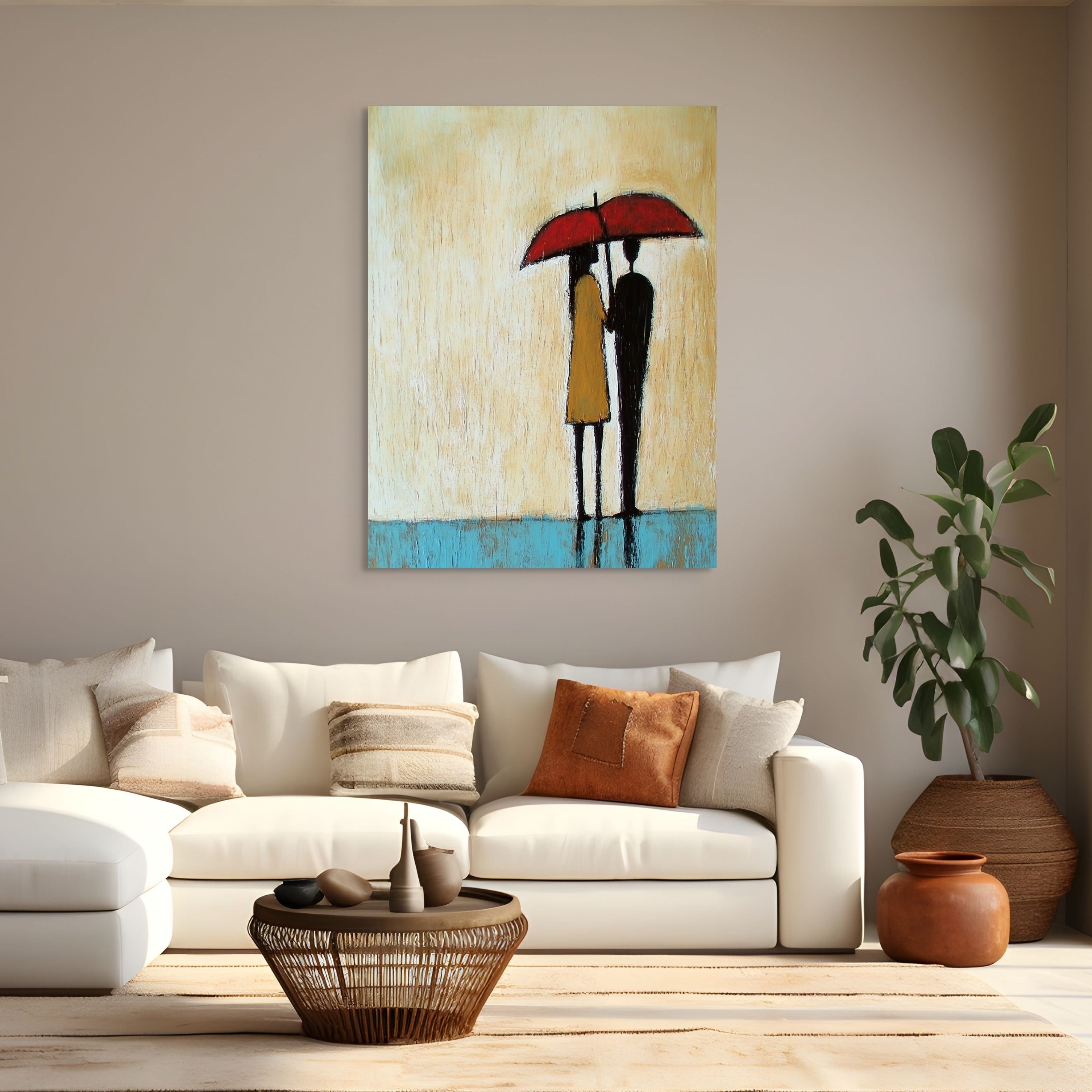 D0225-in-the-rain-hand-painted-wall-art-living-room-image