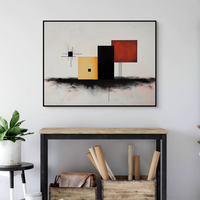 D0236-dynamic-horizon-hand-painted-wall-art-hallway-room-image-room-f-black