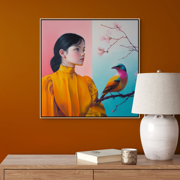 D0240-birdsong-reverie-hand-painted-wall-art-hallway-room-image