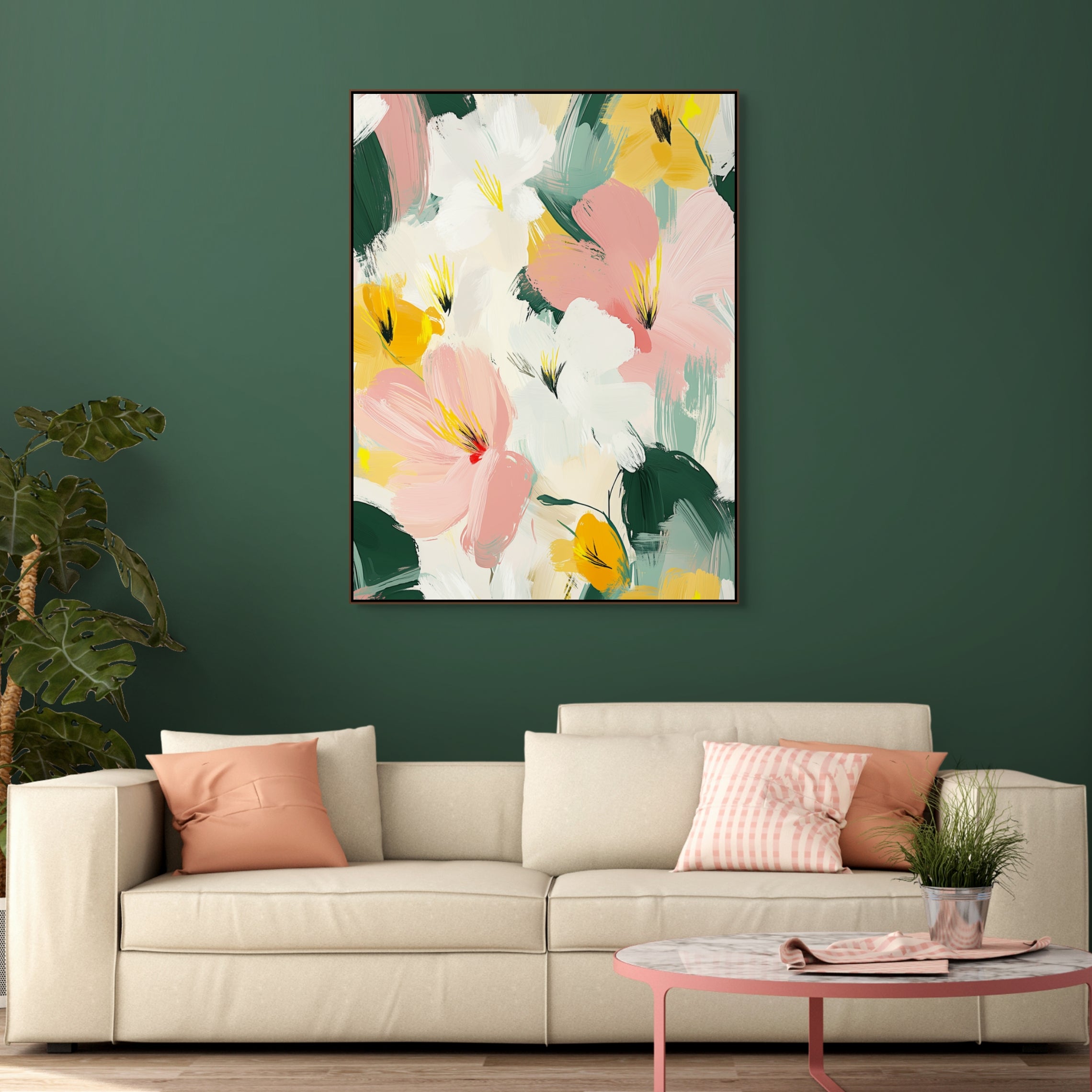 D0242-whispering-petals-hand-painted-wall-art-living-room-image-room-f-walnut