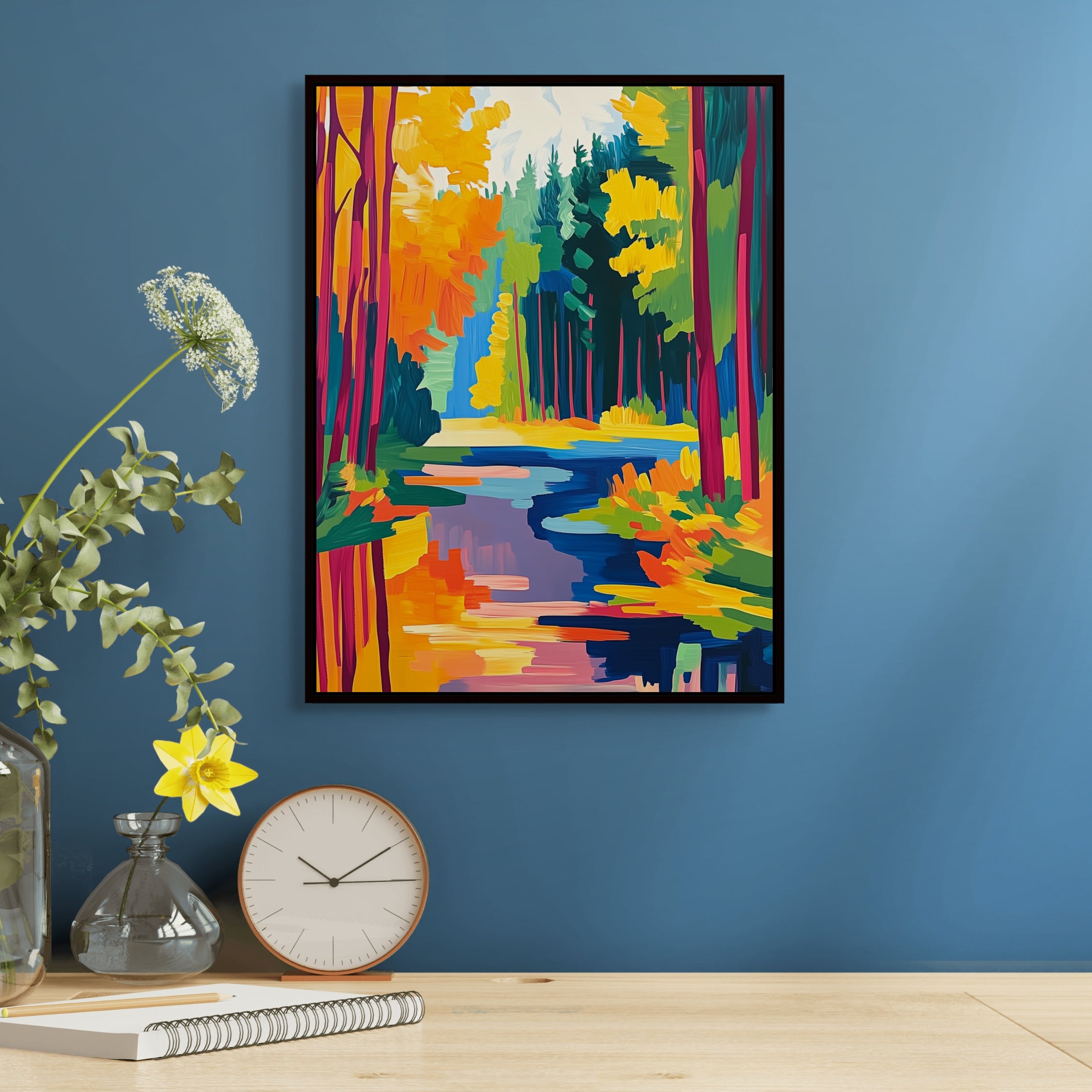 D0245-reflections-of-autumn-hand-painted-wall-art-hallway-room-image-room-f-black